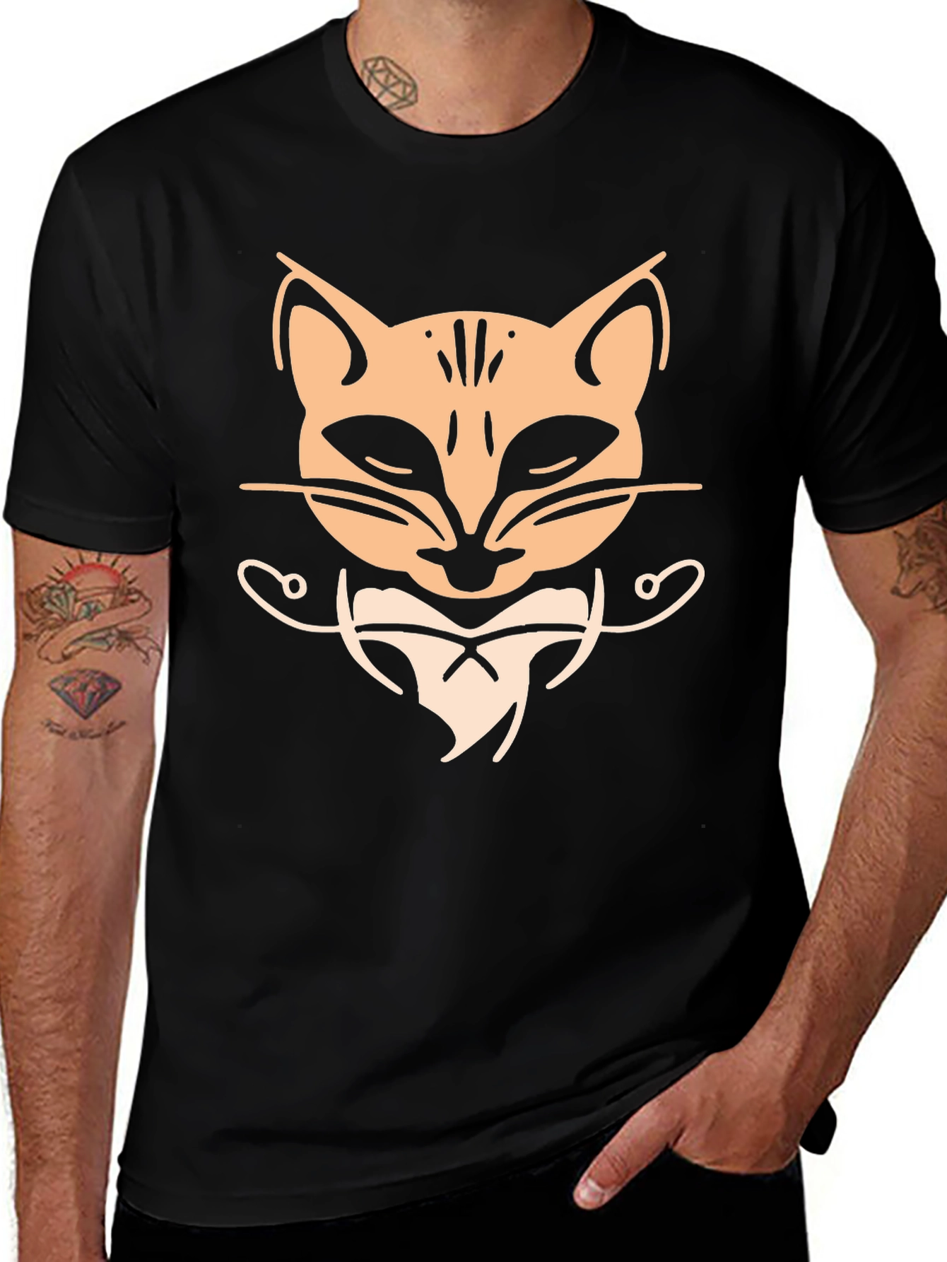 Cool Cat Graphic Tee - Black T-Shirt
