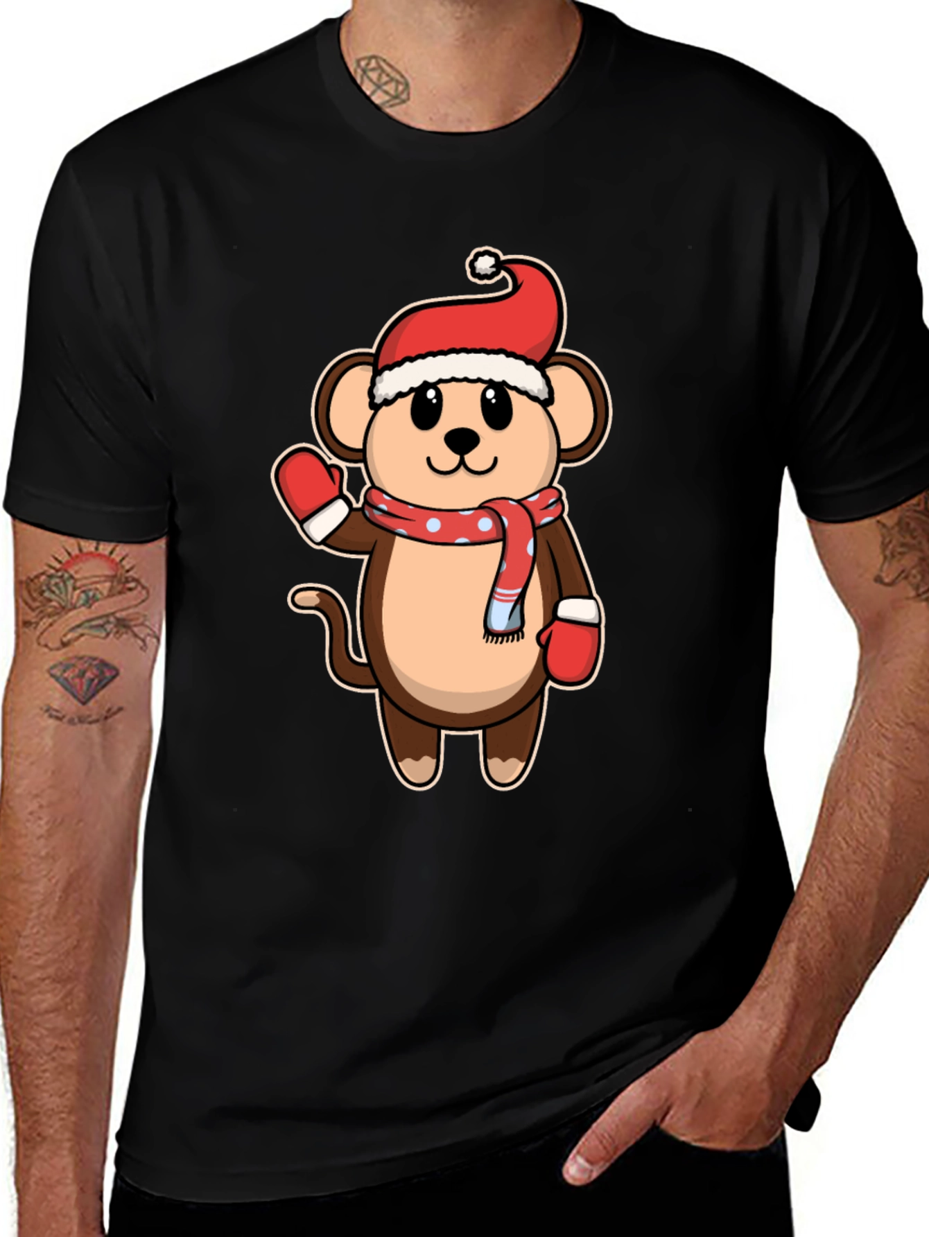 Variant 24 of Festive Monkey T-Shirt - Holiday Cheer!