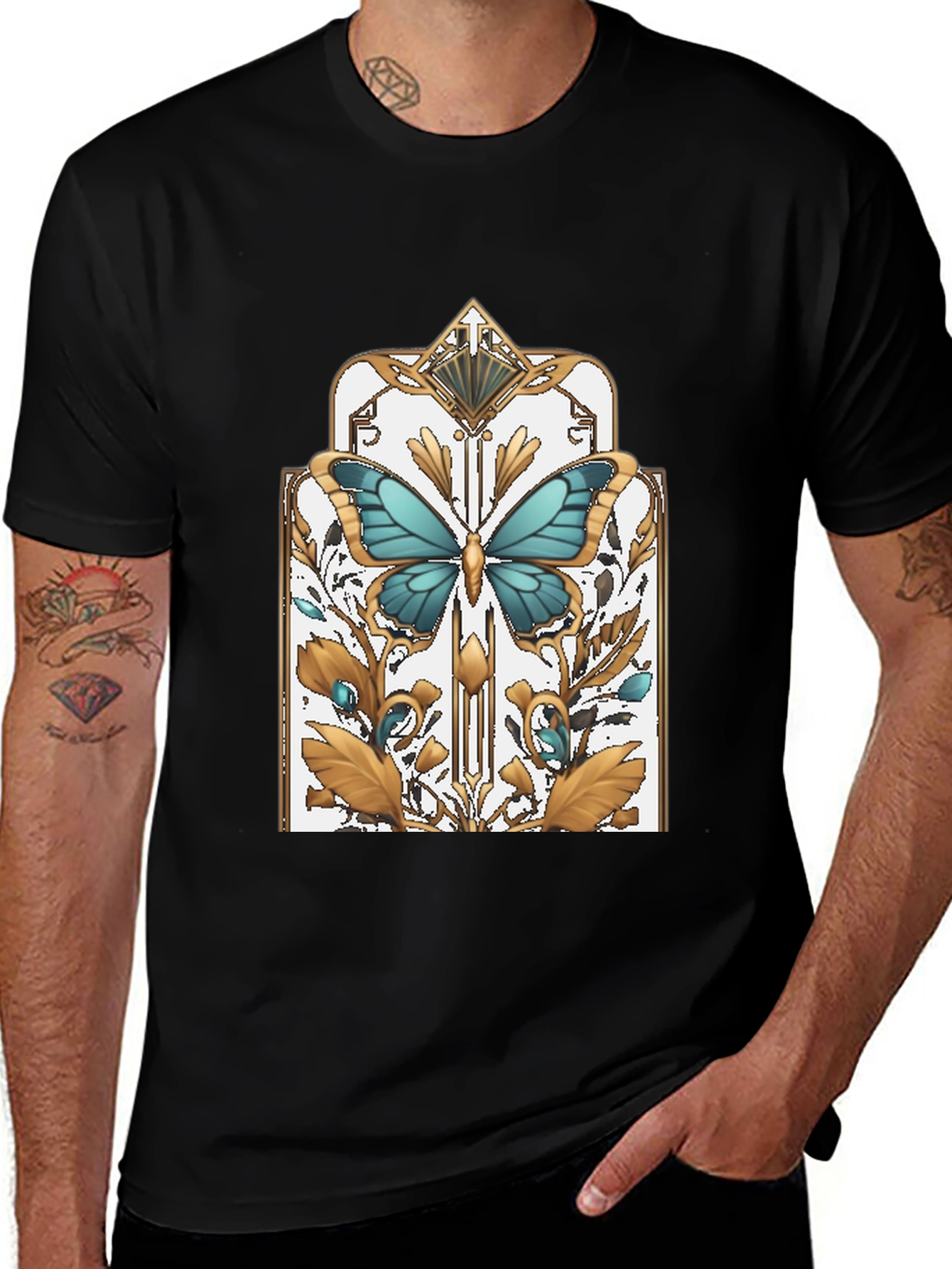 Variant 8 of Butterfly Art Deco Graphic T-Shirt