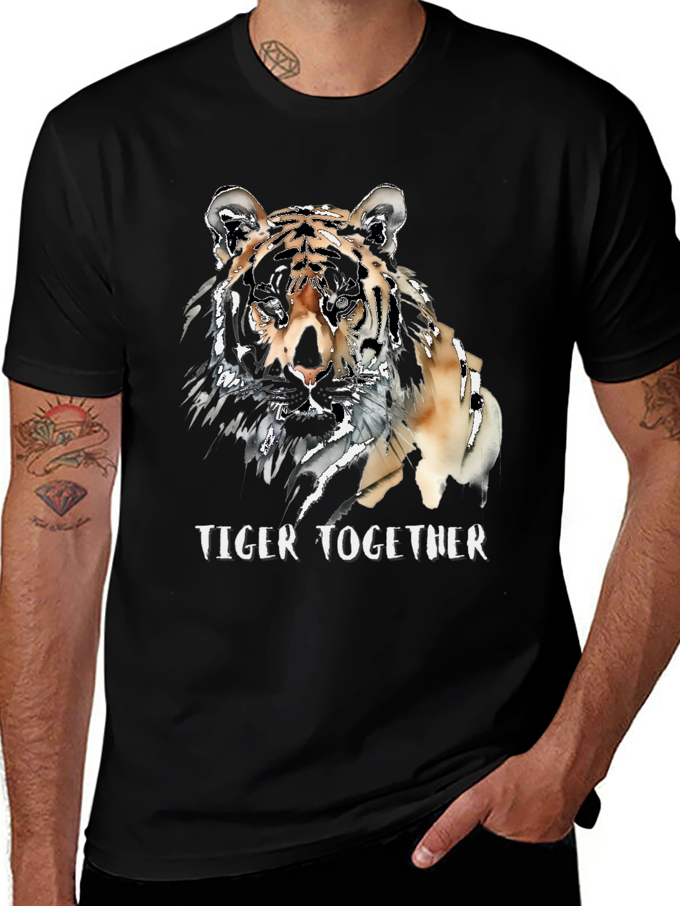 Variant 15 of Tiger Together Black Graphic Tee