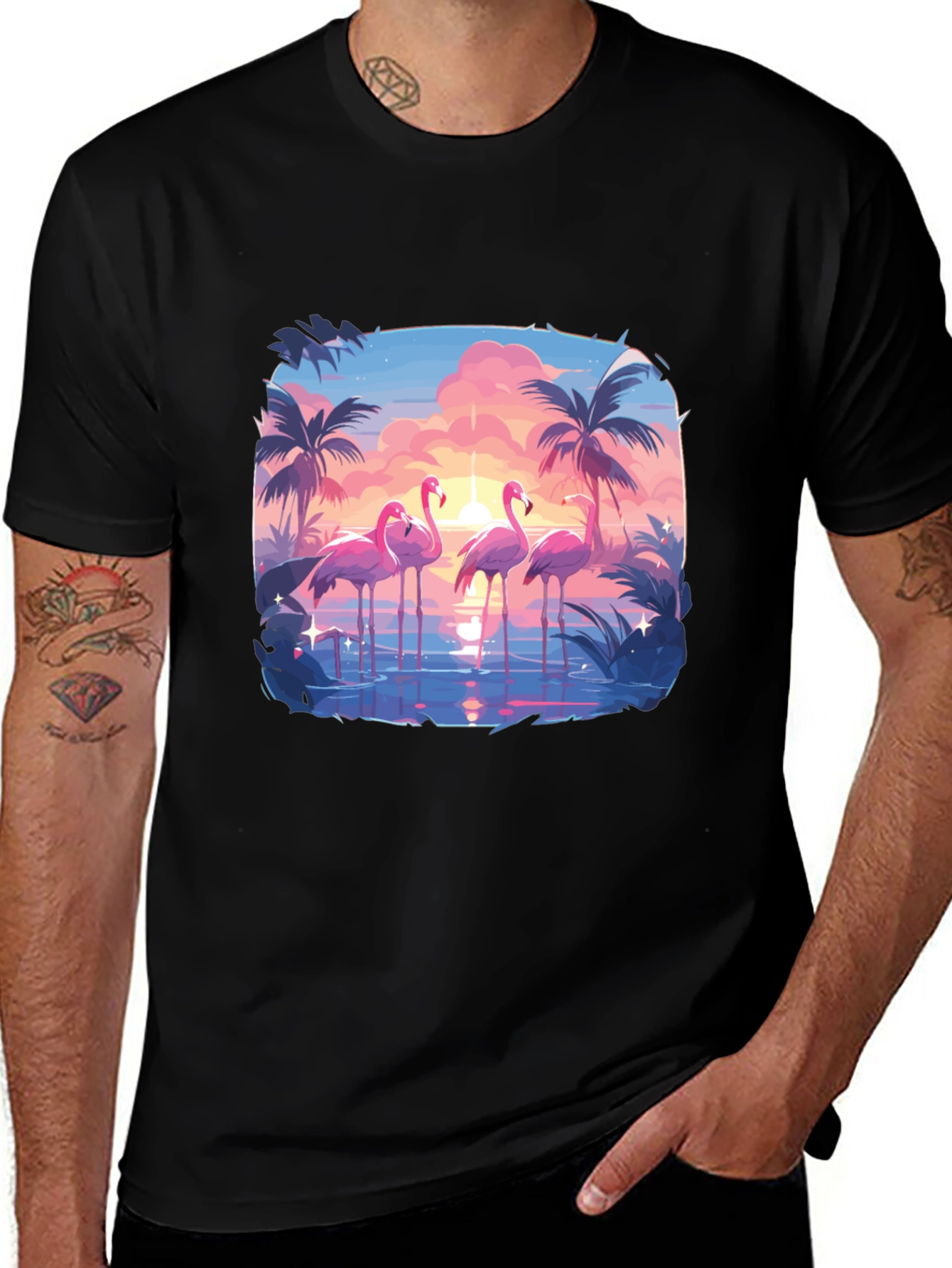 Variant 12 of Flamingo Sunset Graphic Tee