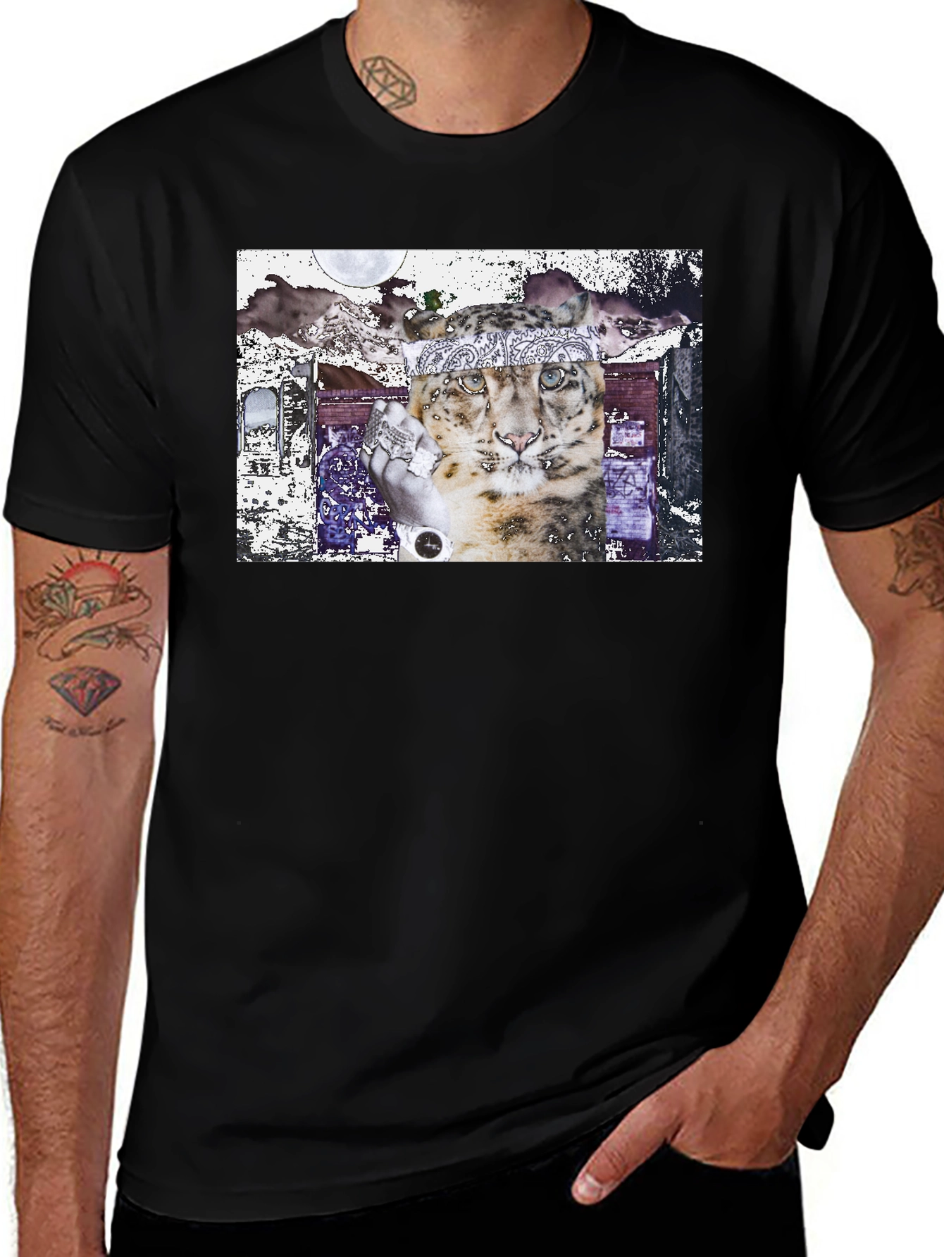 Variant 13 of Cool Cat Bandana Graphic T-Shirt