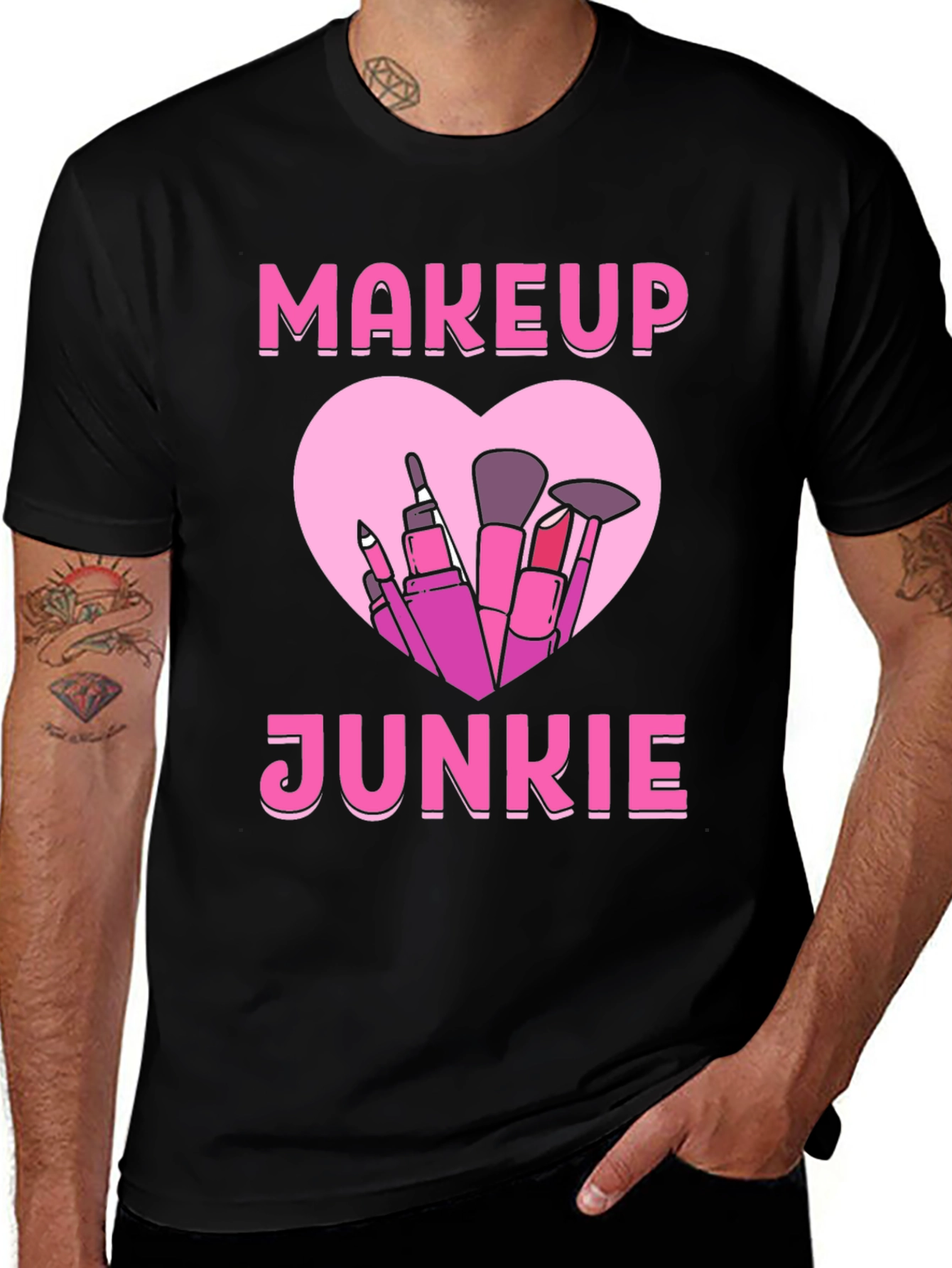 Variant 17 of Makeup Junkie Black T-Shirt