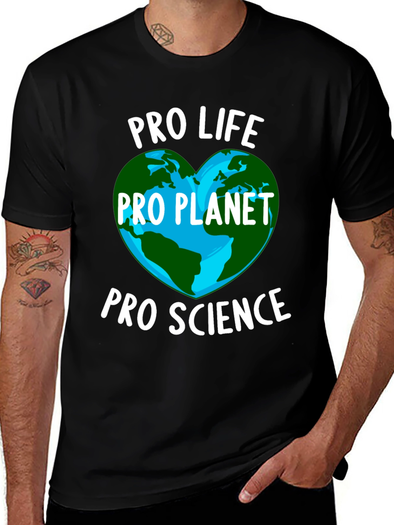 Variant 11 of Pro Life Planet Science Earth Heart T-Shirt