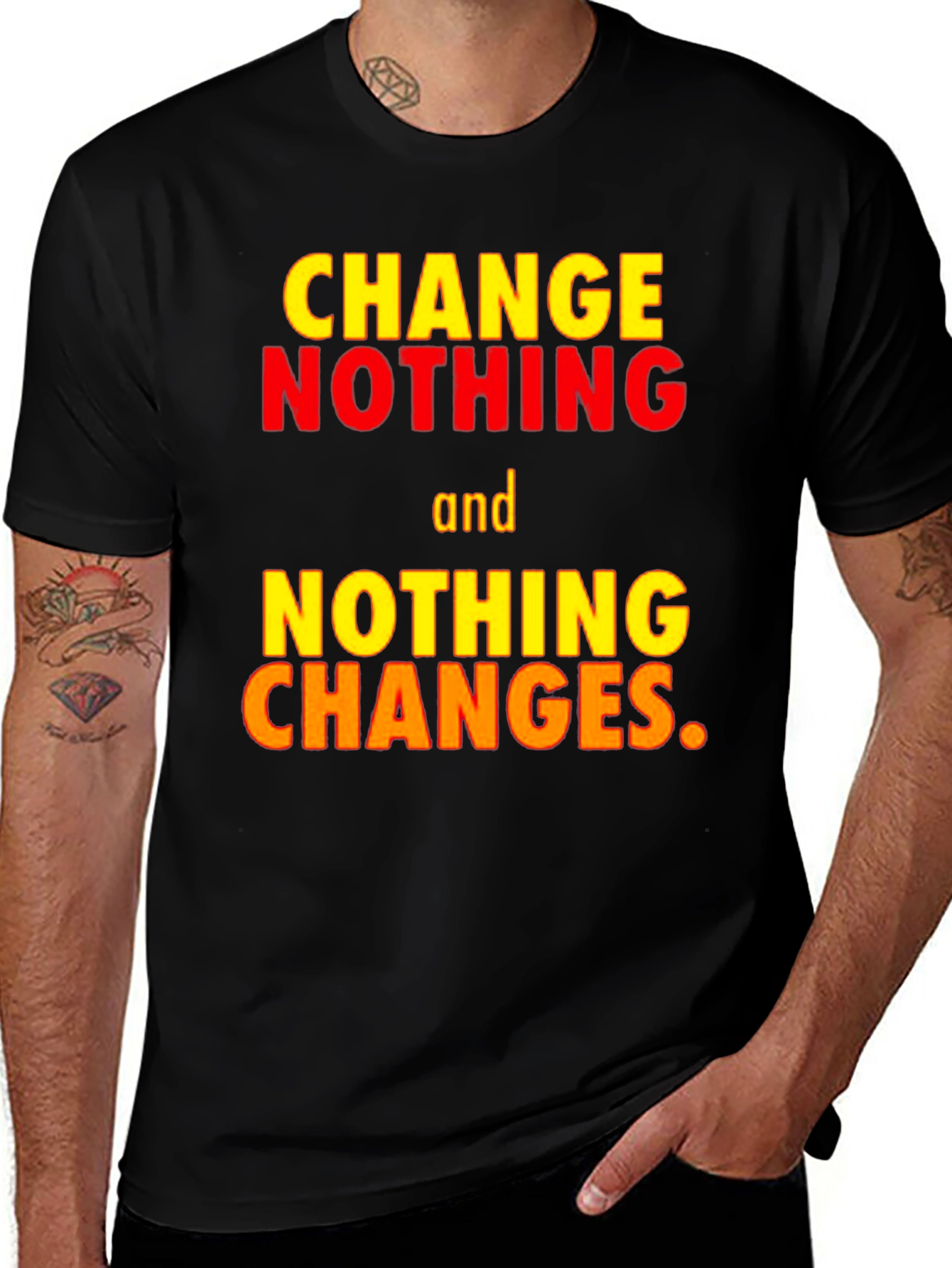 Variant 13 of Change Nothing T-Shirt: Motivational Graphic Tee