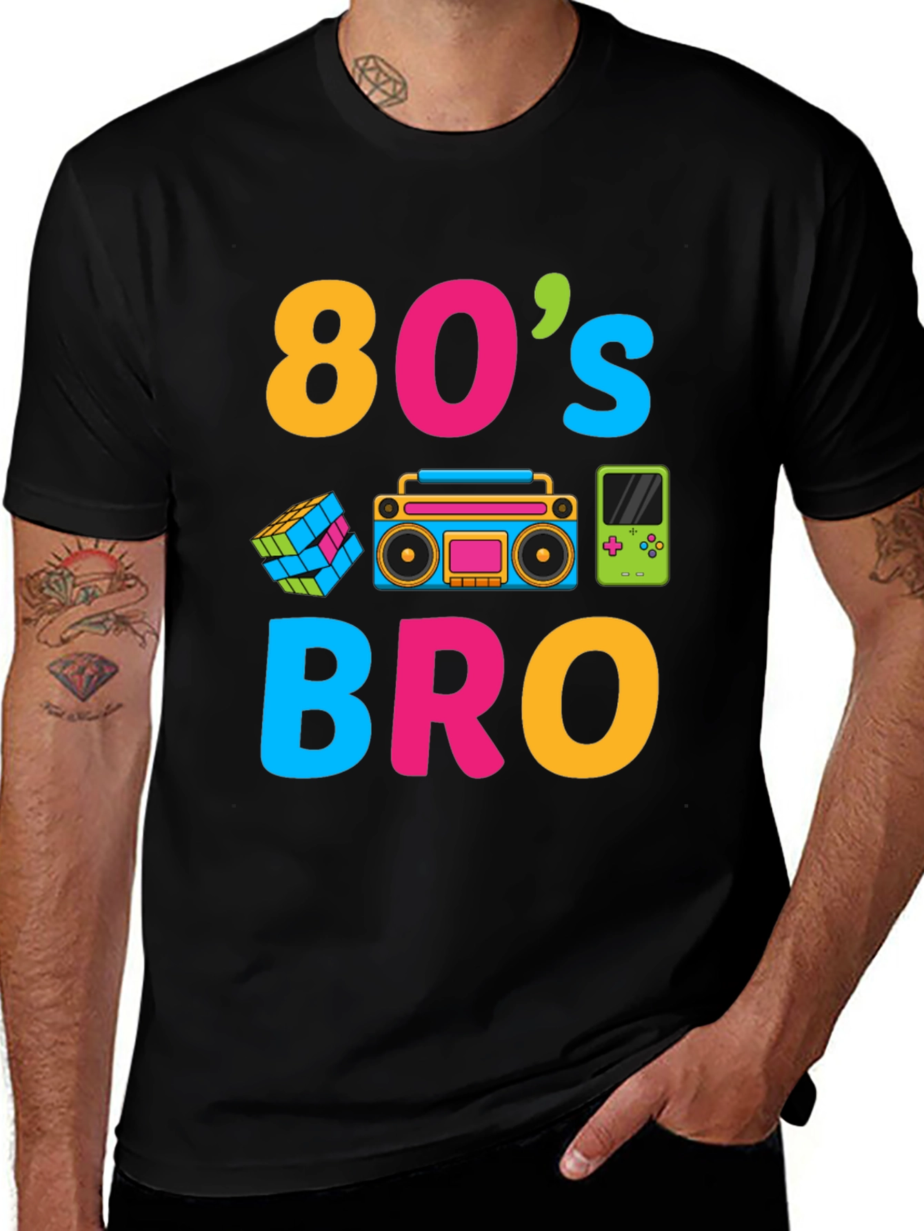 Variant 11 of 80's Bro Graphic Tee - Retro Style