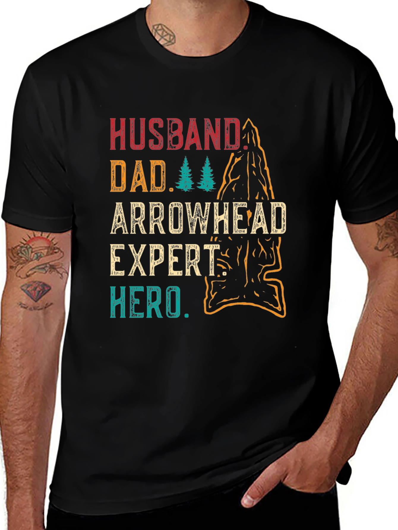 Variant 5 of Husband Dad Arrowhead Expert Hero T-Shirt