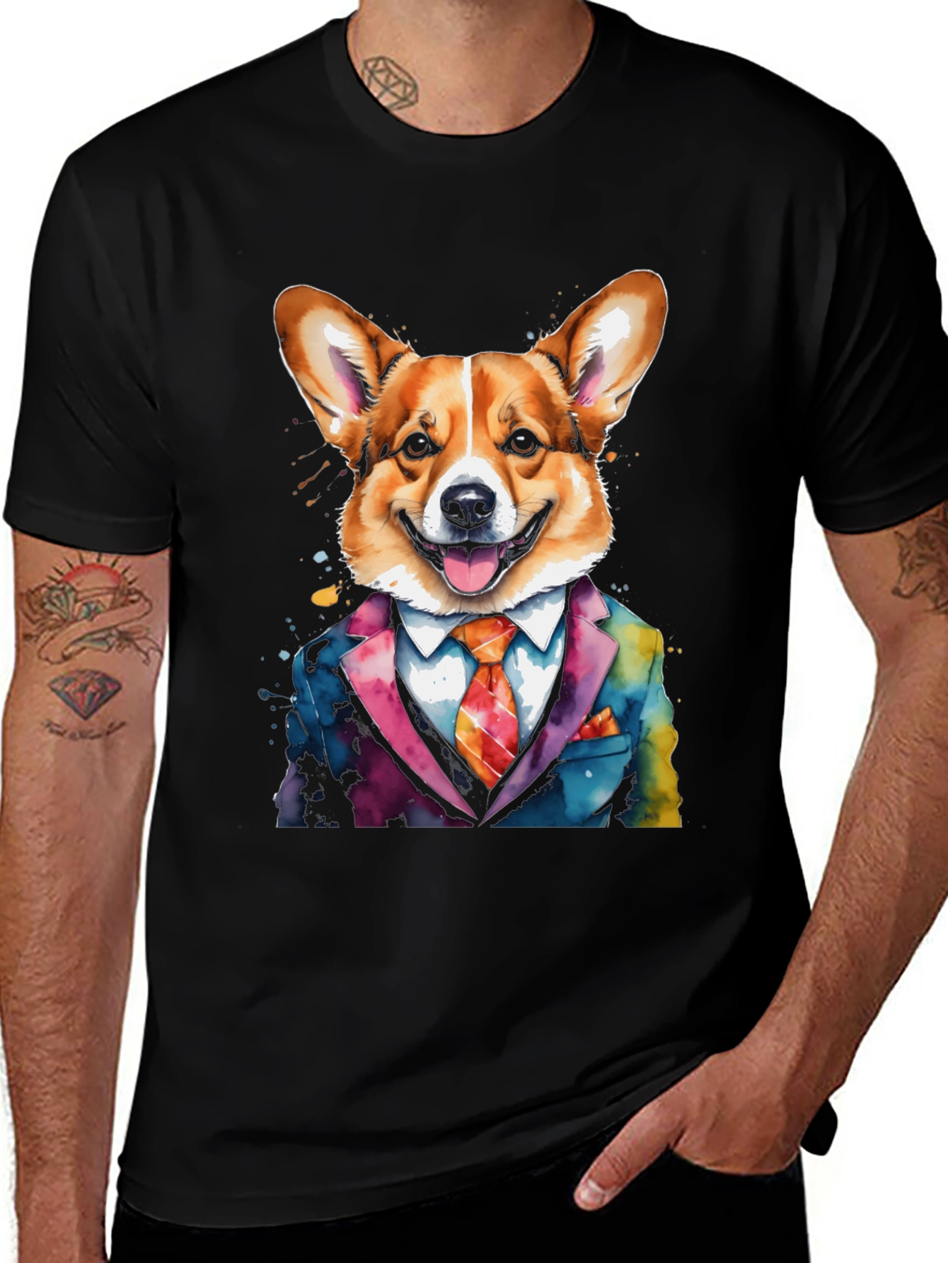 Variant 15 of Dapper Dog T-Shirt: Corgi in a Suit!
