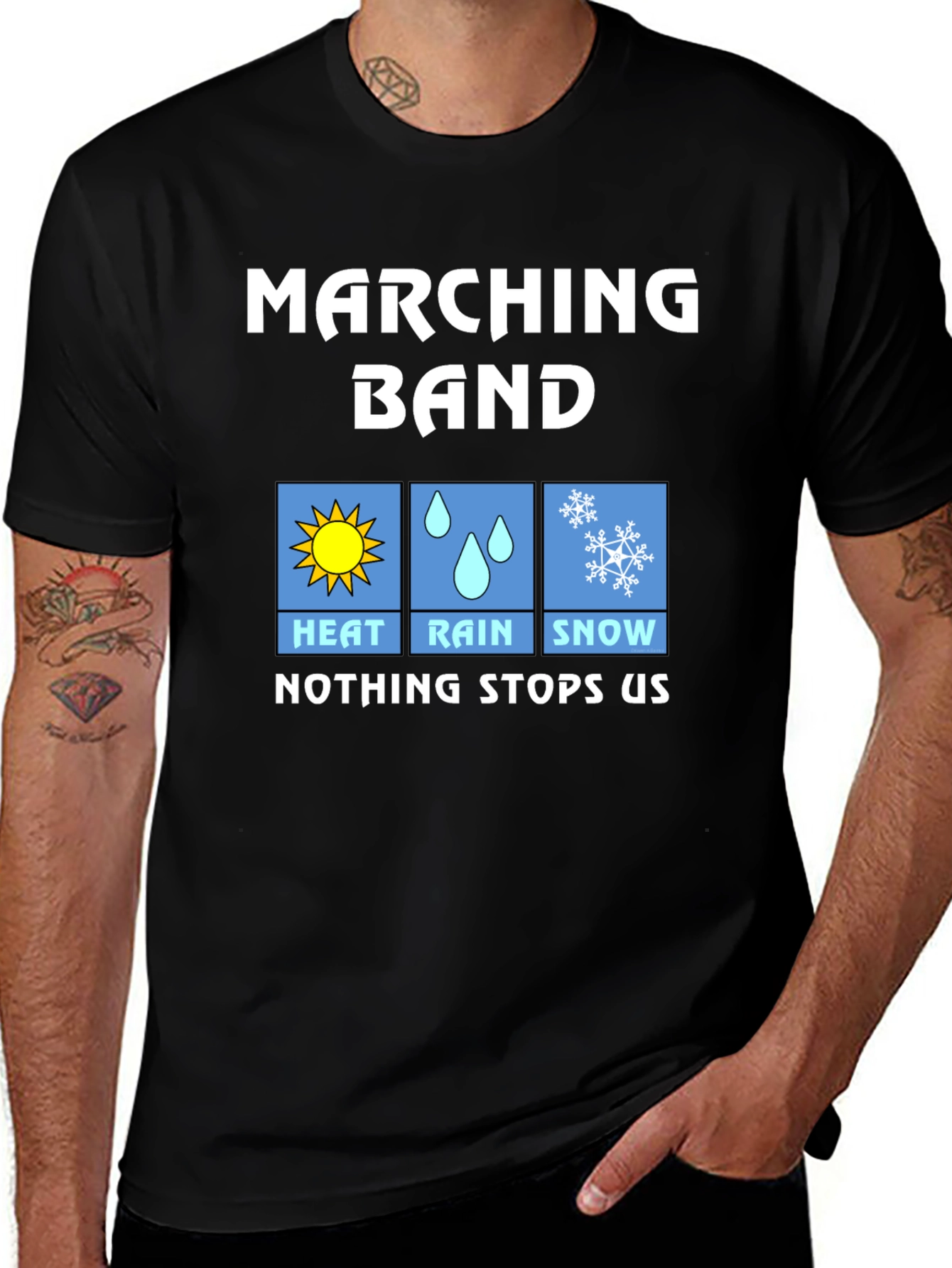 Variant 2 of Marching Band T-Shirt - Heat, Rain, Snow