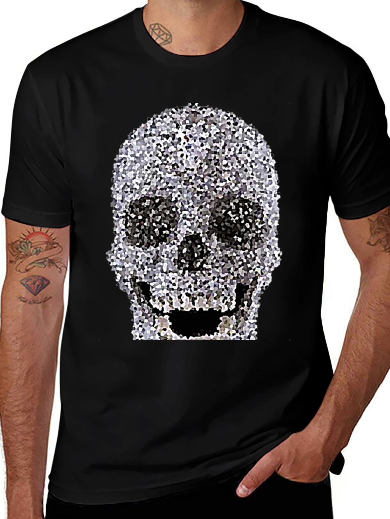 Black Skull Graphic Print T-Shirt main image