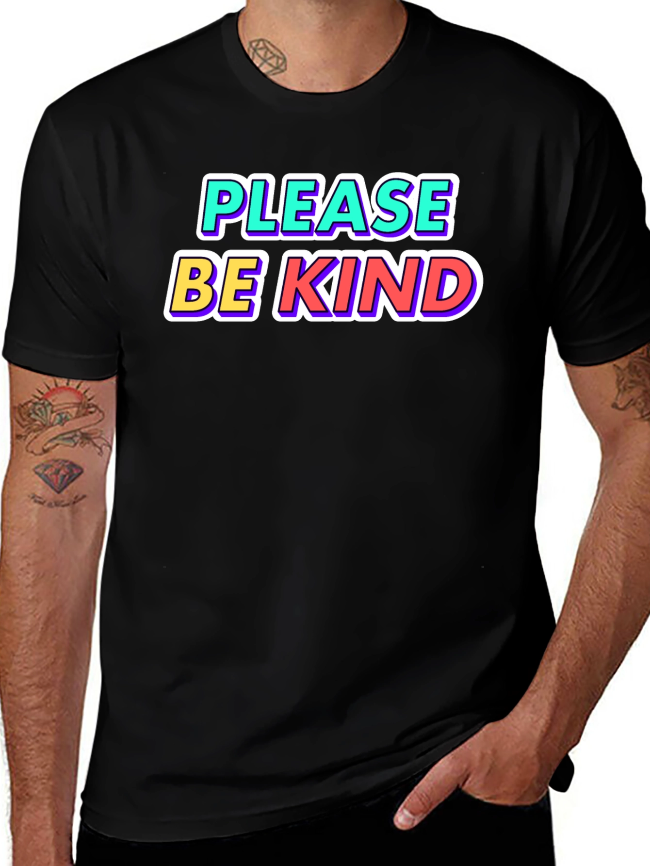 Variant 25 of Please Be Kind Graphic Tee - Soft Cotton Blend T-Shirt