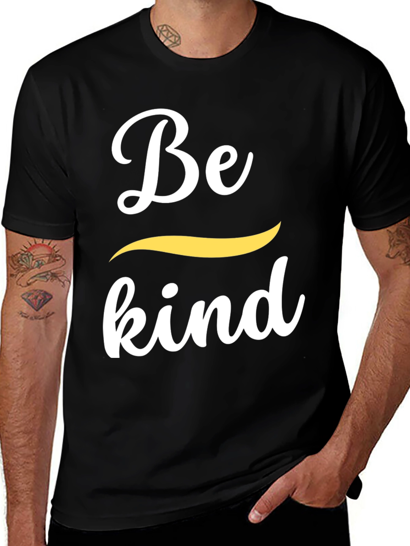 Variant 11 of Be Kind Graphic Tee - Black Short Sleeve Shirt