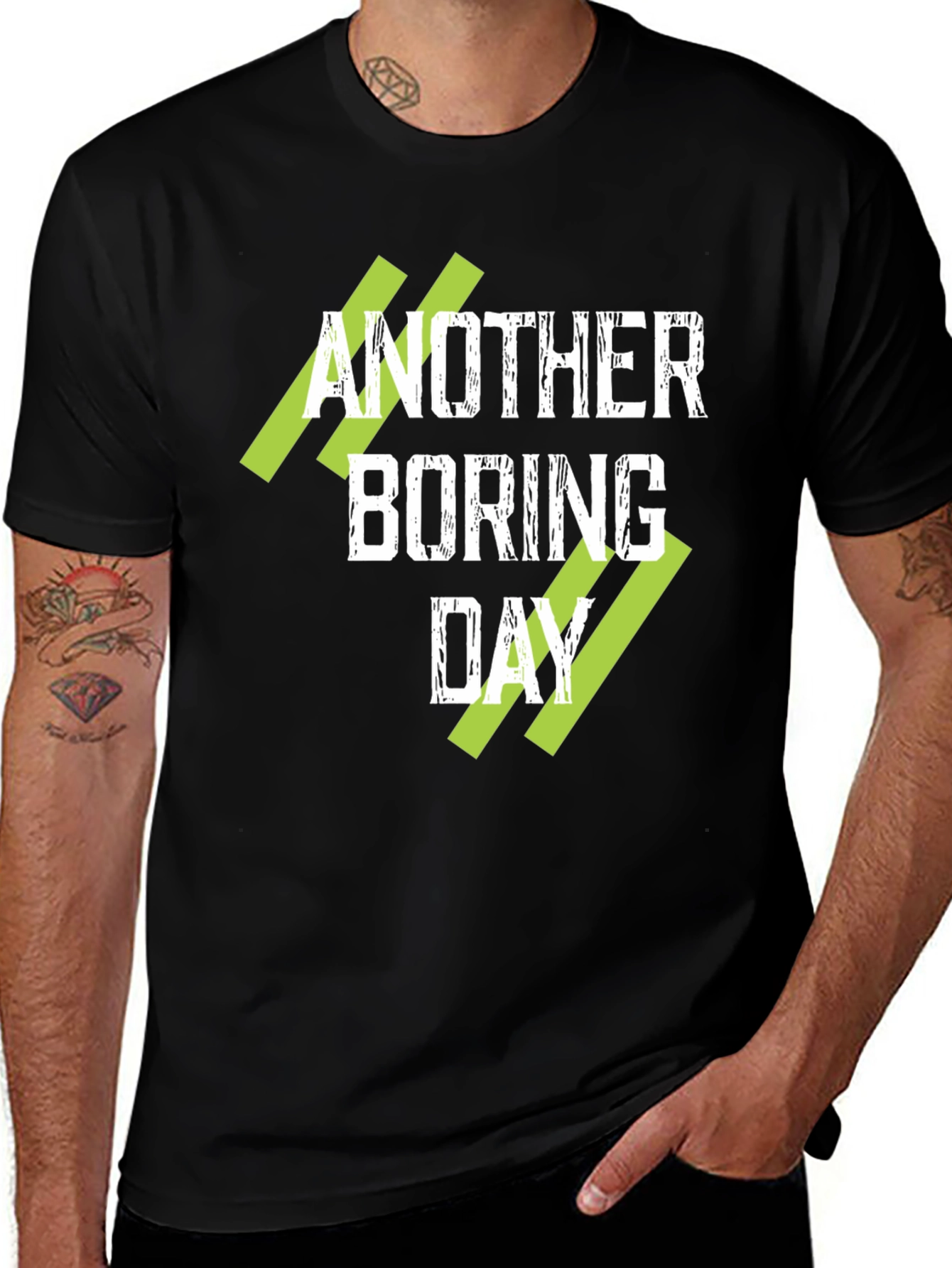 Variant 17 of Another Boring Day Graphic T-Shirt - Black