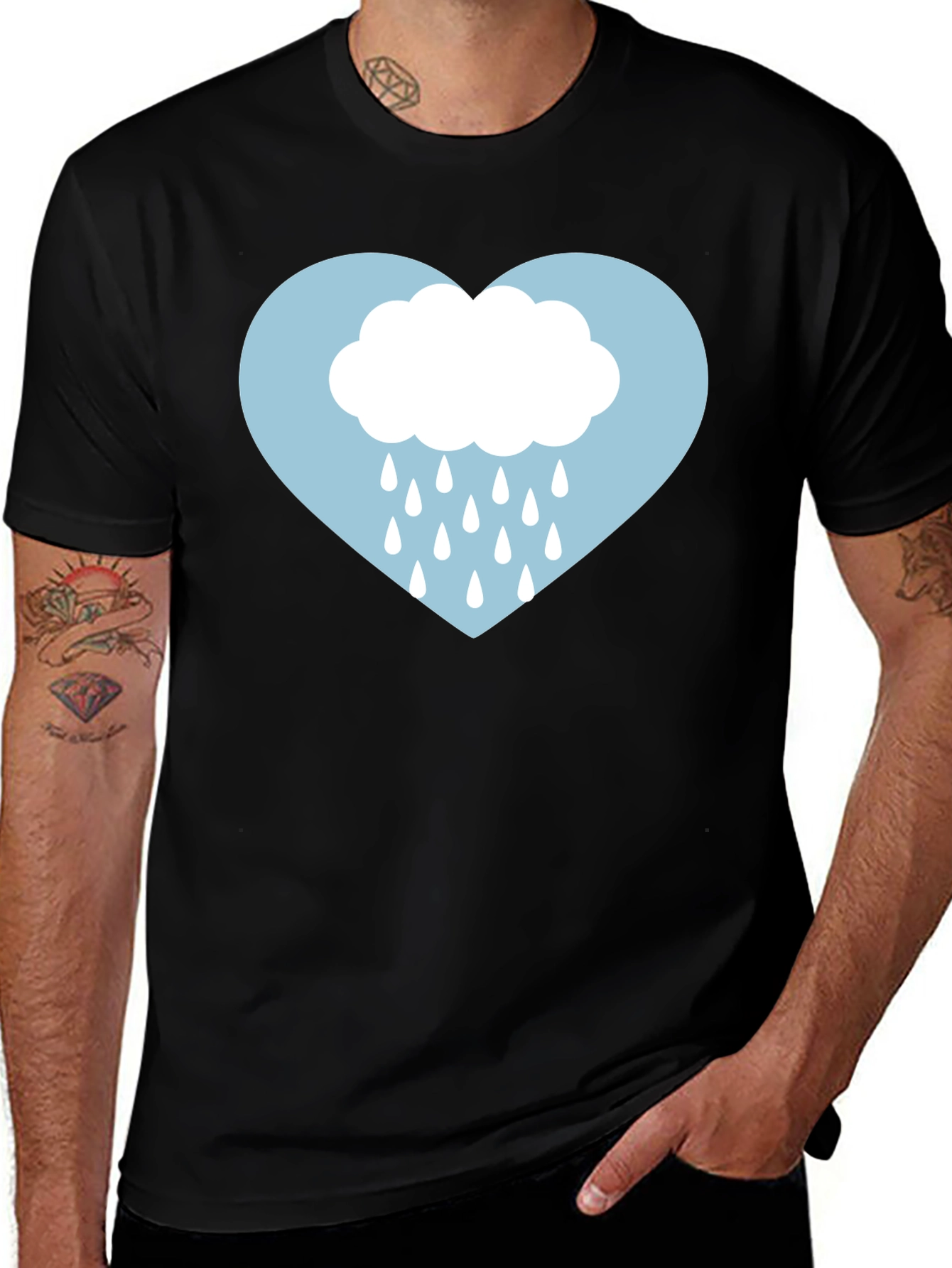 Variant 29 of Rainy Heart Graphic Tee - Soft Cotton Comfort