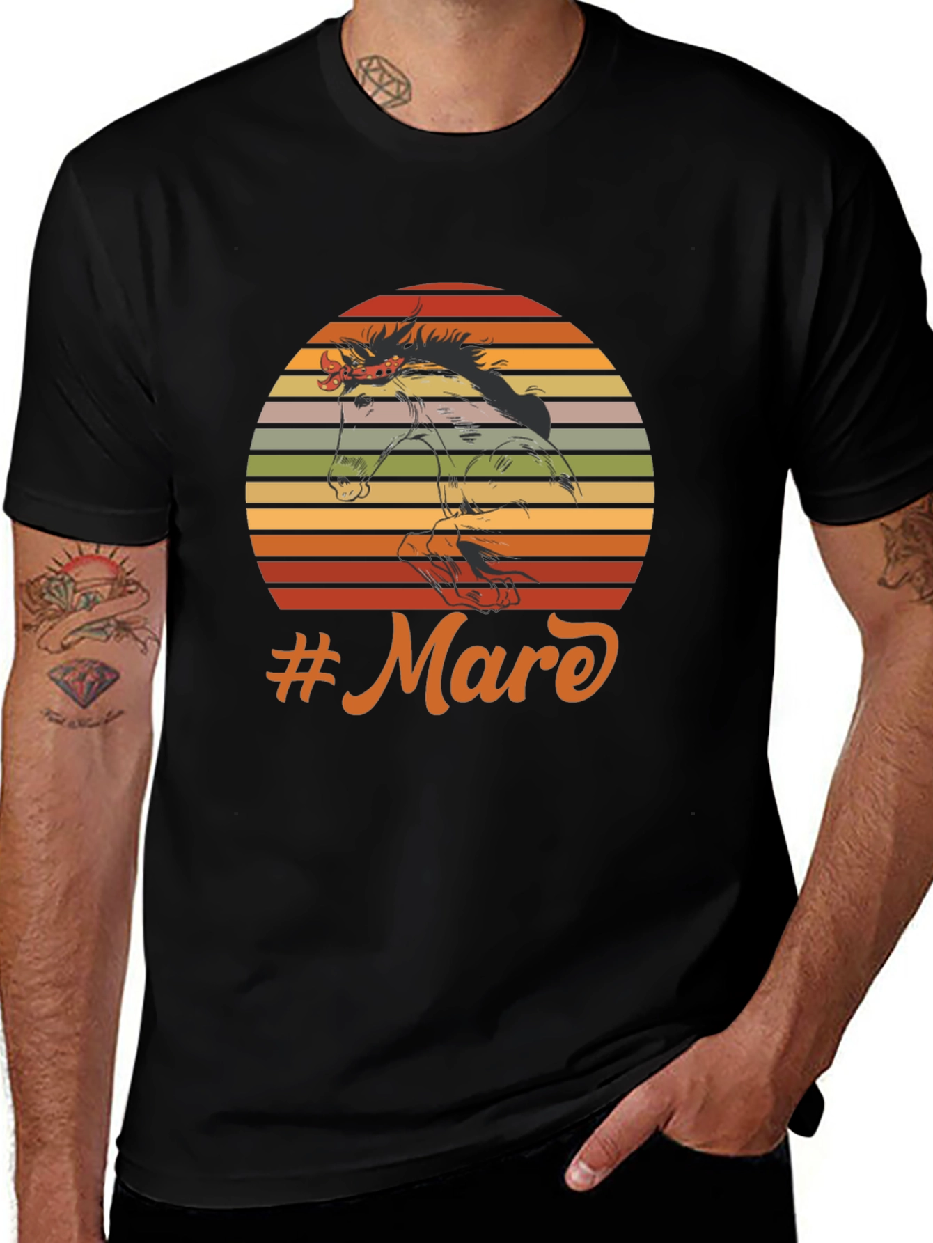 Variant 17 of Retro Mare Graphic Tee - Equestrian T-Shirt