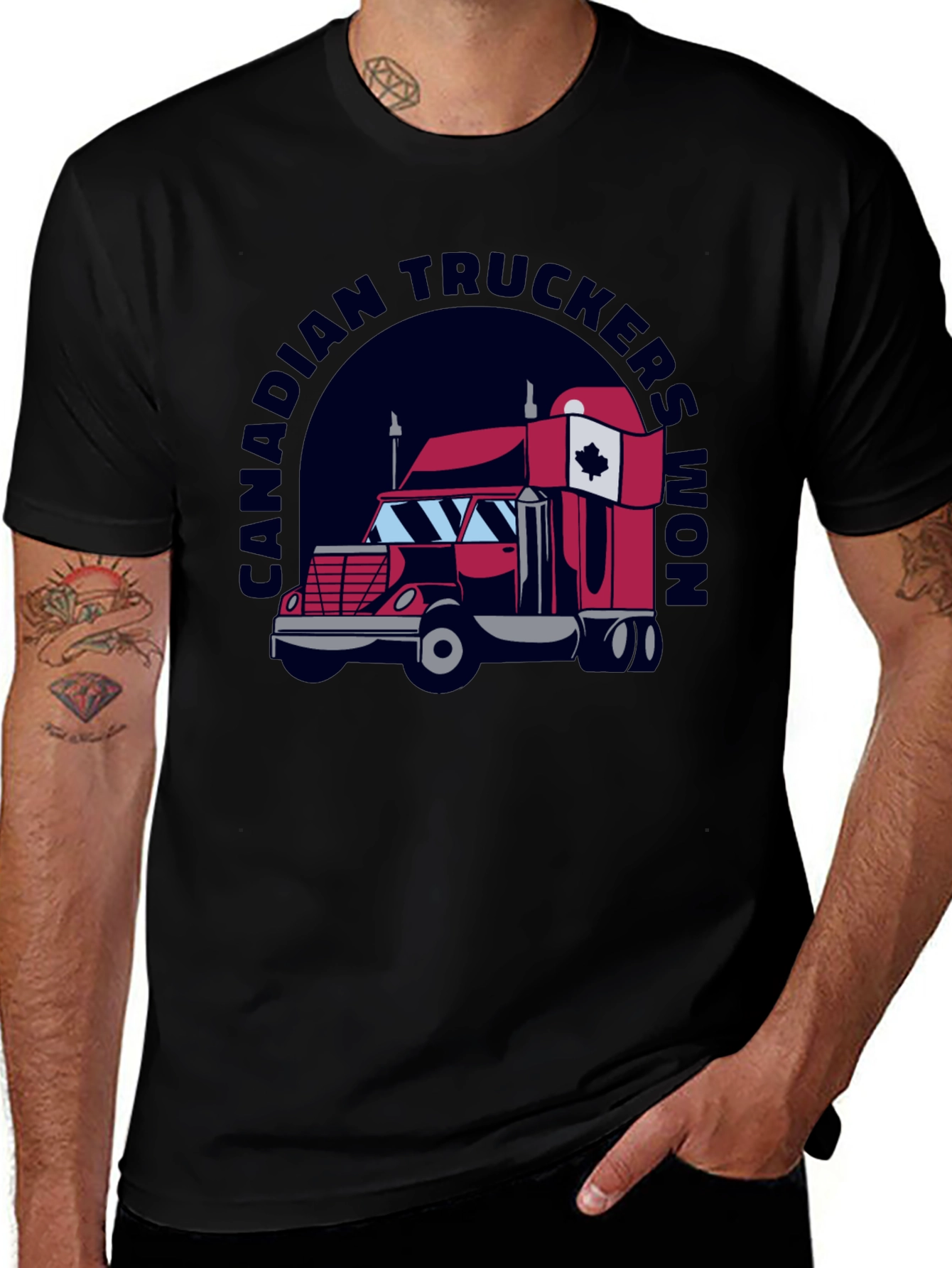 Variant 26 of Canadian Truckers Won Black T-Shirt