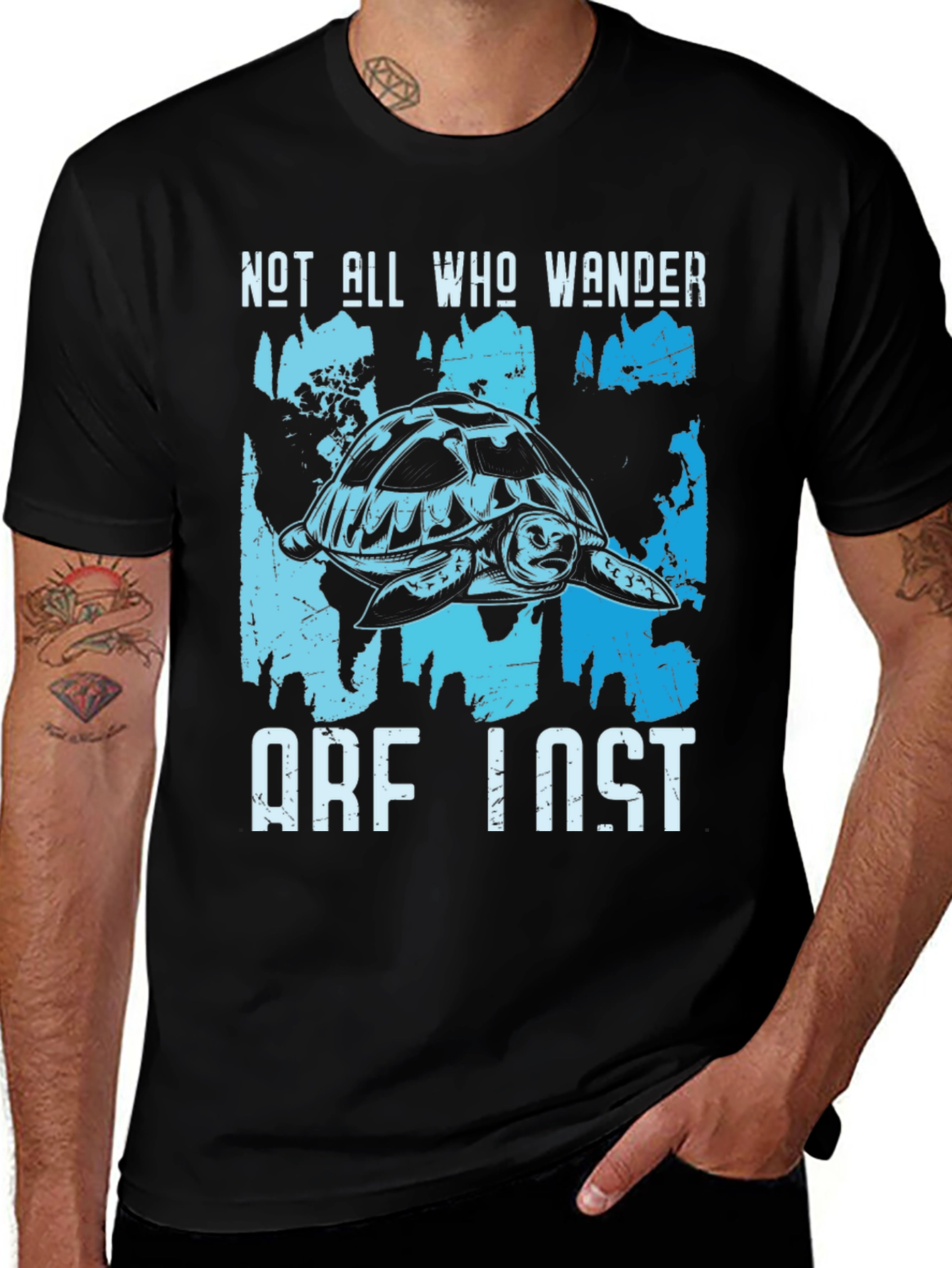 Variant 17 of Turtle Wanderer T-Shirt - Not All Who Wander Are Lost