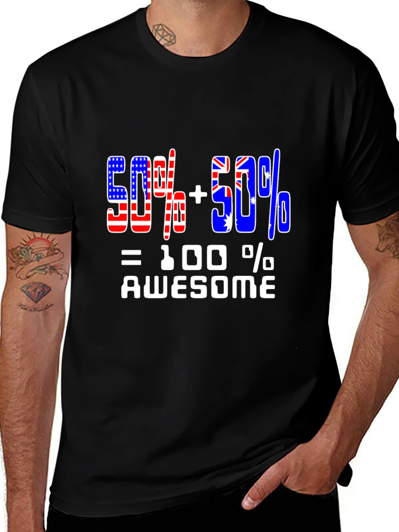 Awesome 50% US + 50% Australia T-Shirt