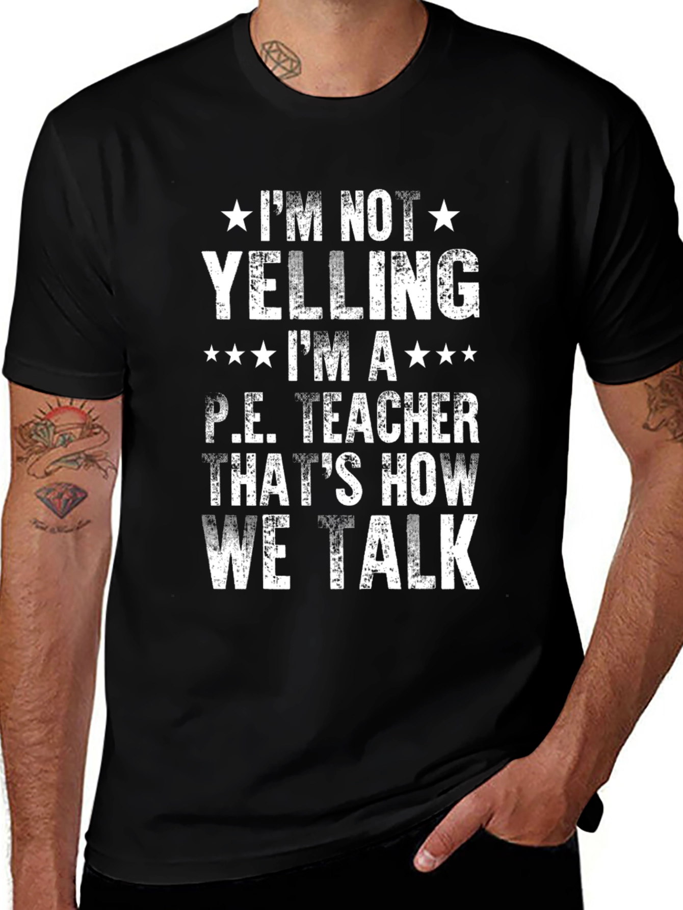 P.E. Teacher T-Shirt - I'm Not Yelling Funny Gym Tee
