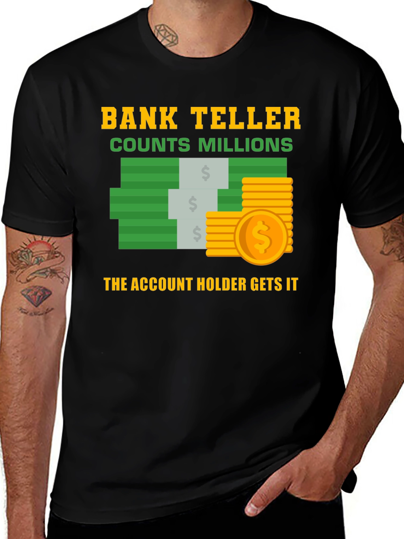 Variant 20 of Bank Teller Counts Millions T-Shirt