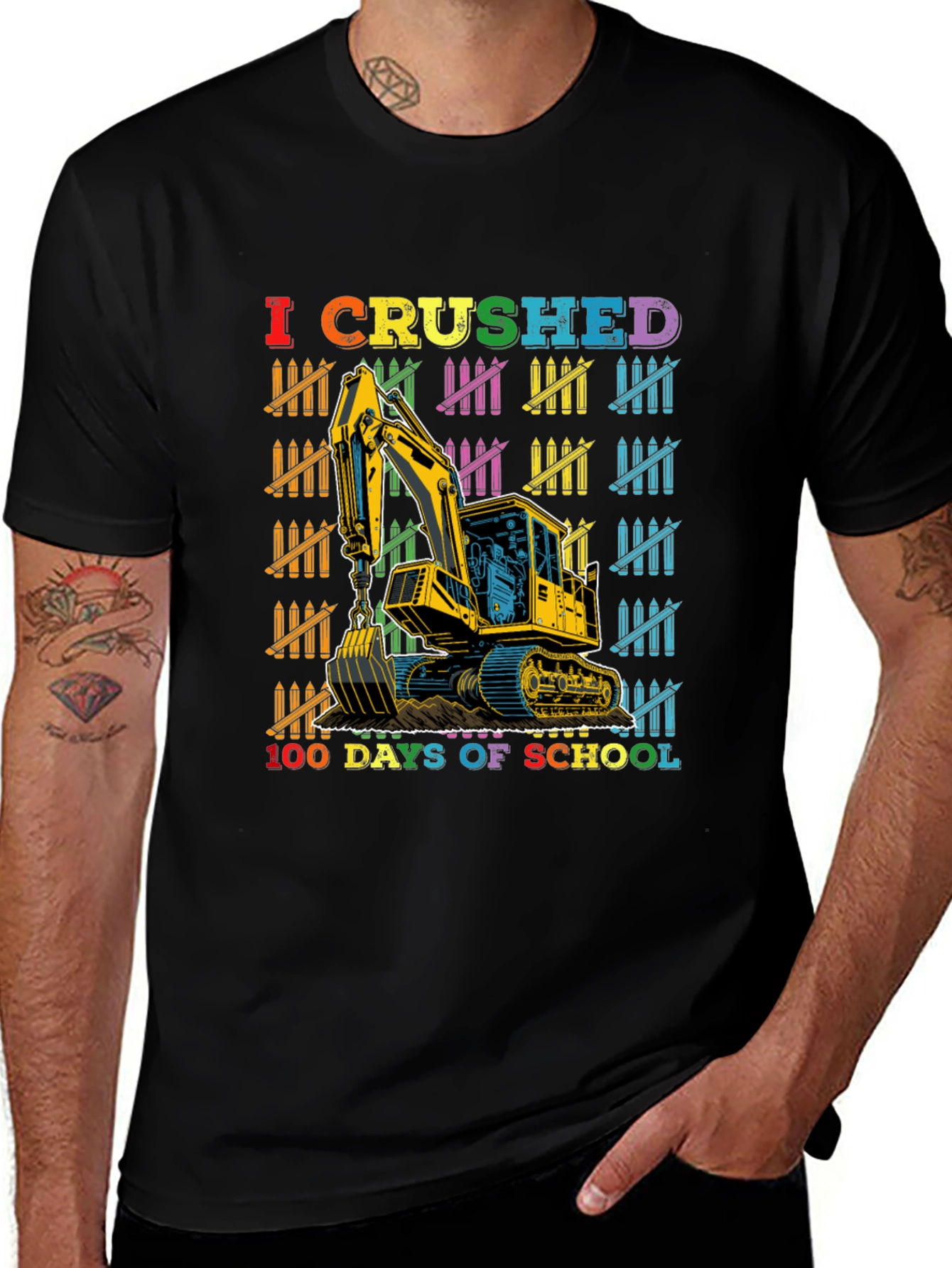 100 Days of School Excavator T-Shirt