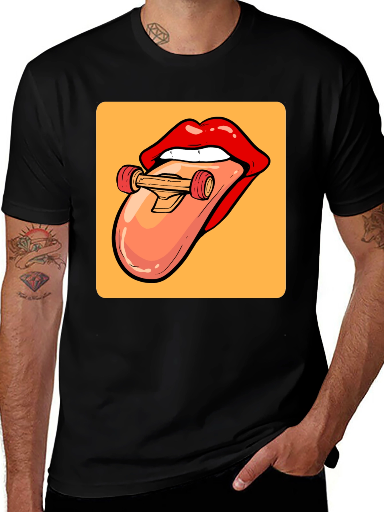 Variant 29 of Skate Tongue Graphic Tee - Cool Artistic Design