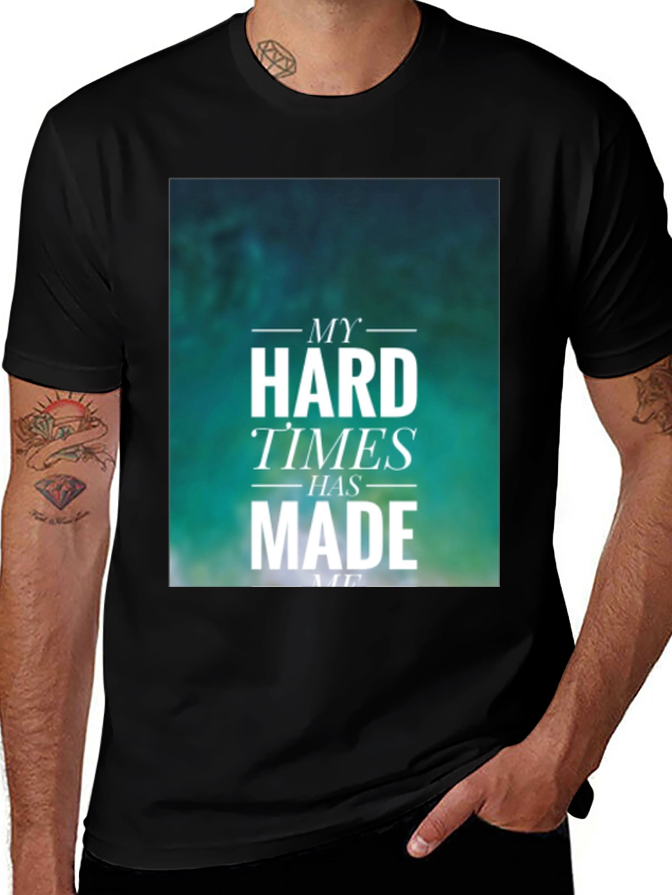 Variant 22 of Motivational Graphic Tee - 'My Hard Times Made Me'