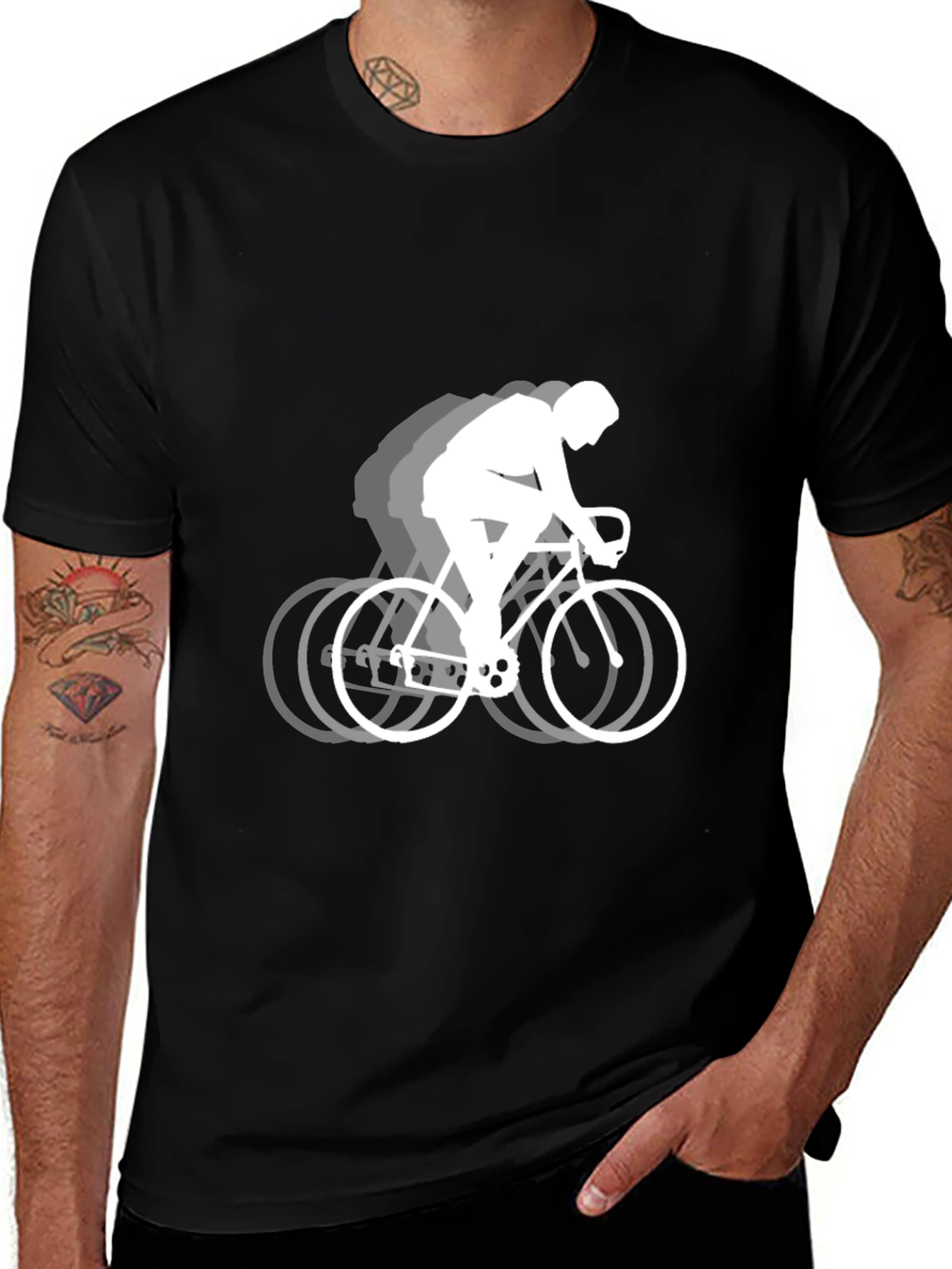 Variant 21 of Men's Black Bicyclist Graphic T-Shirt
