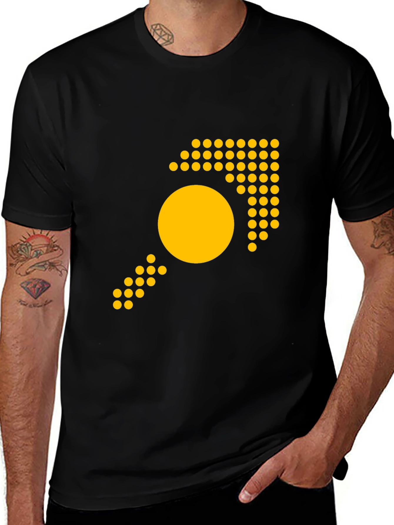 Variant 26 of Modern Black T-Shirt with Geometric Arrow Design