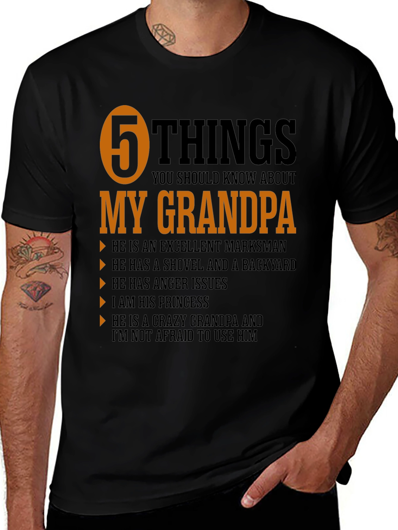 Variant 15 of 5 Things My Grandpa T-Shirt - Novelty Grandfather Tee