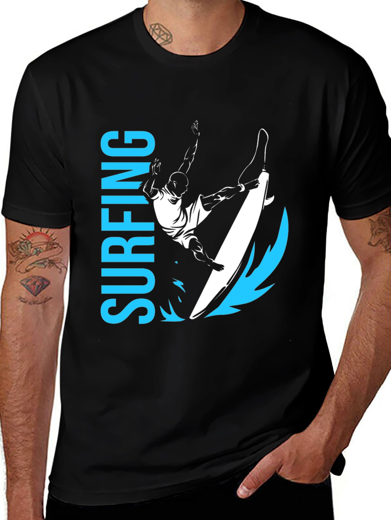 Variant 25 of Surfing Graphic Tee - Ride the Wave in Style!