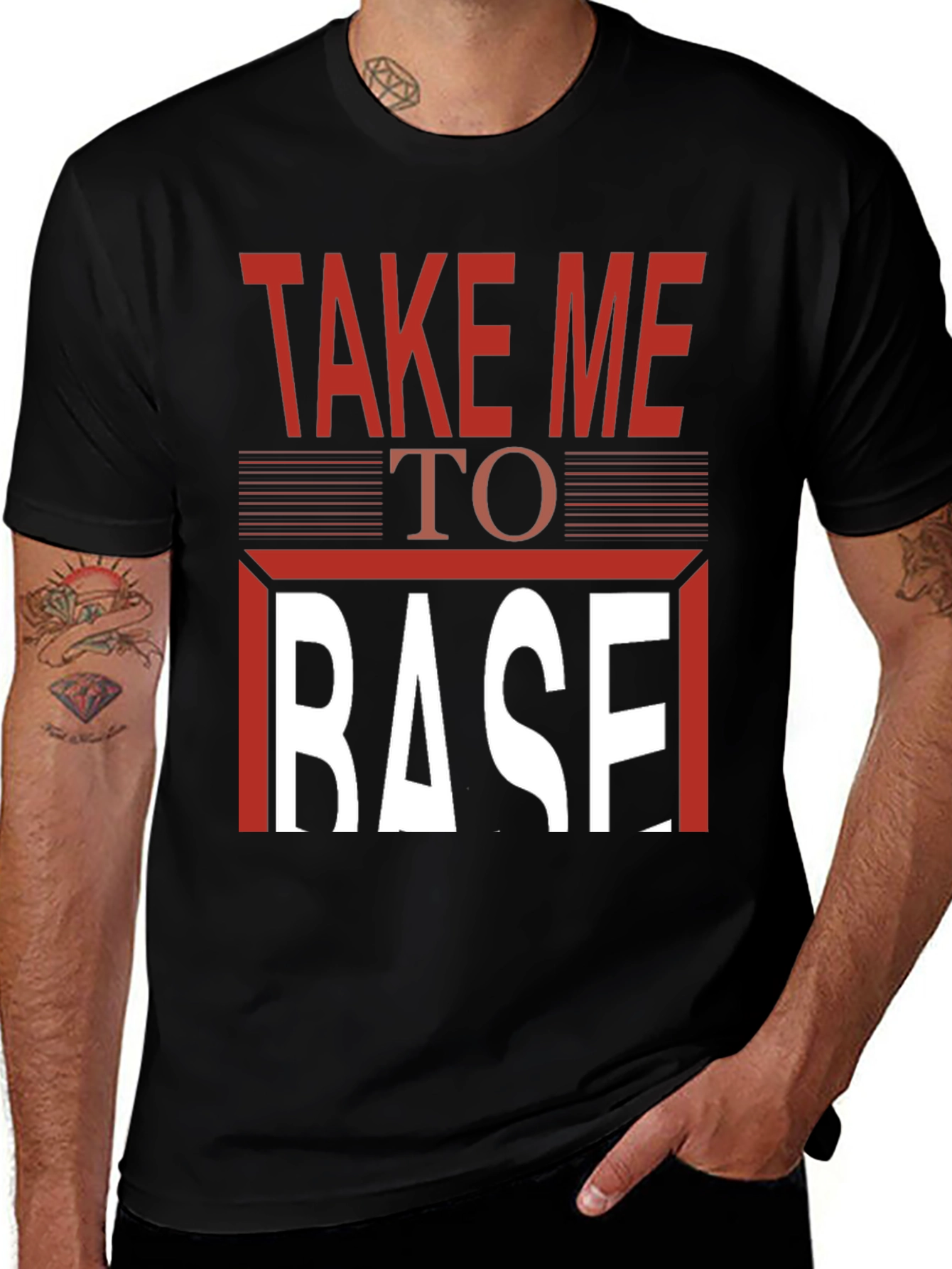 Variant 27 of Take Me To Base T-Shirt - Graphic Print Tee