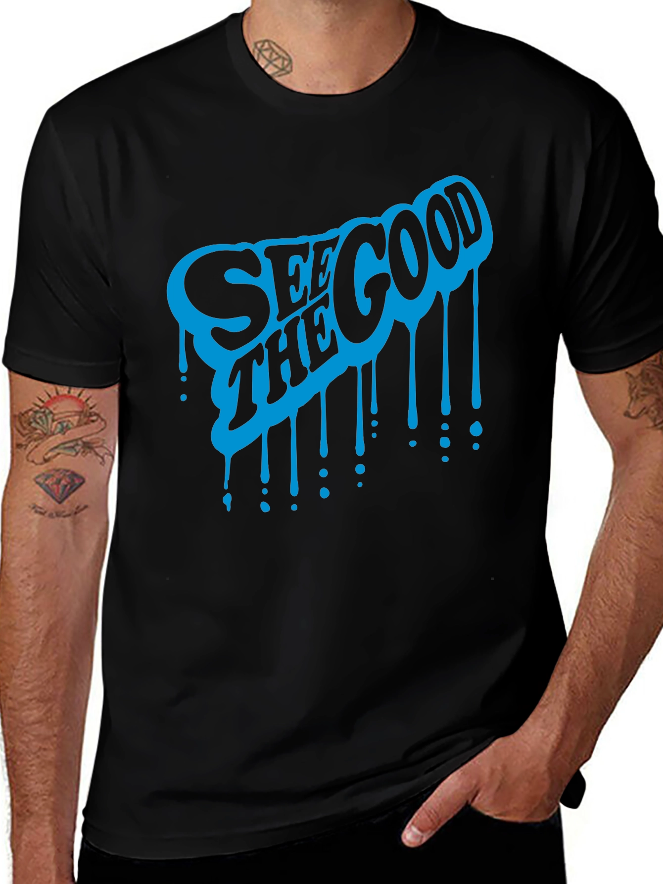 Variant 2 of See The Good Graphic Black T-Shirt