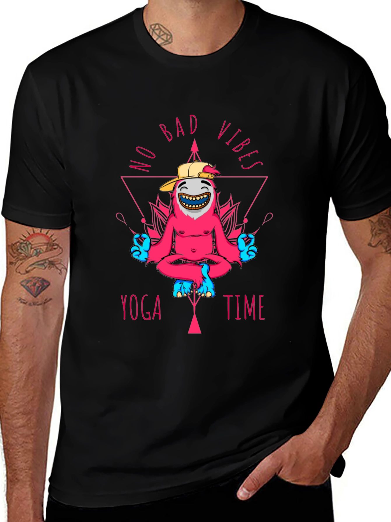 Variant 16 of No Bad Vibes Yoga Time Graphic Tee