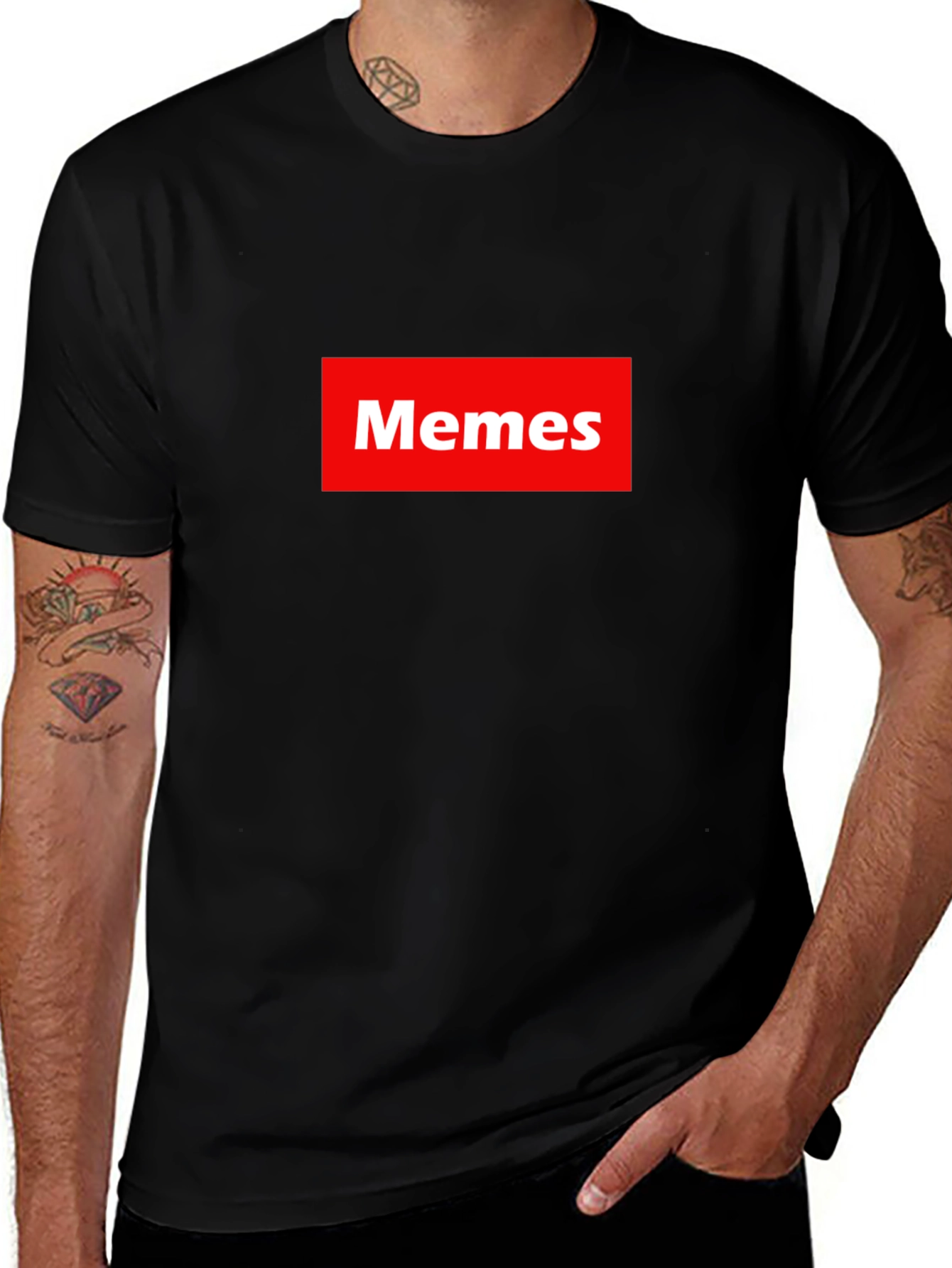 Variant 6 of Memes Graphic T-Shirt - Trendy Black Tee