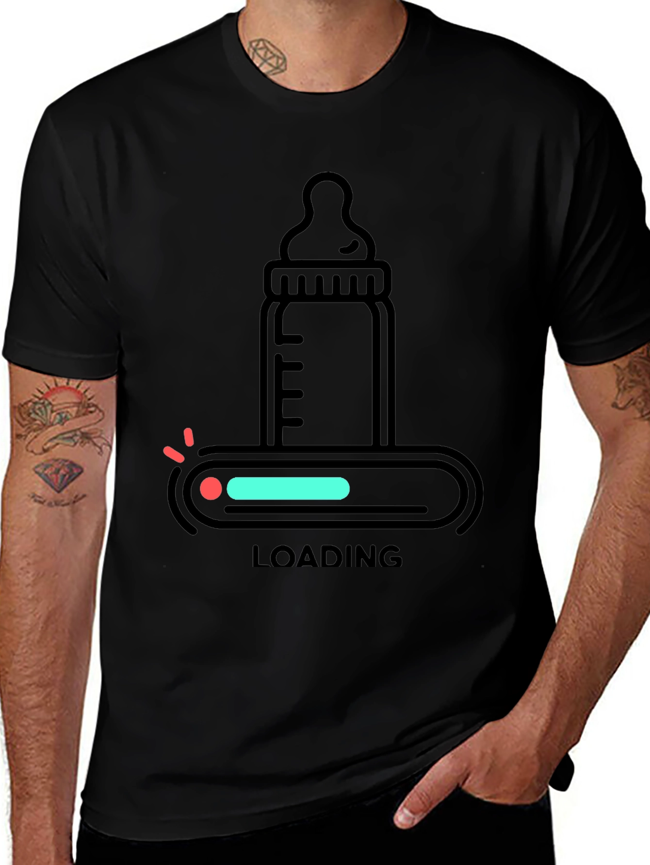 Variant 11 of Baby Bottle Loading T-Shirt - New Parent Apparel