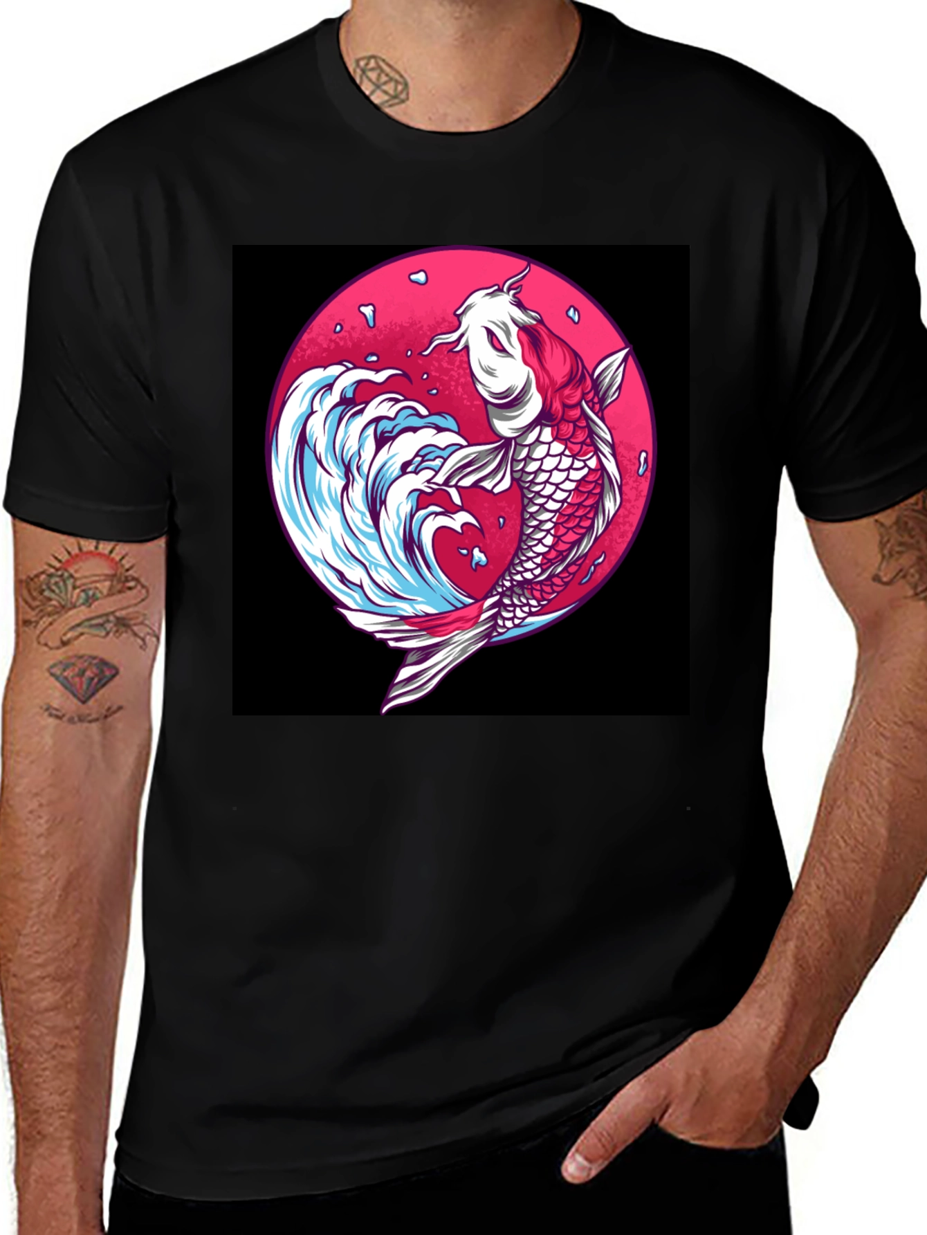 Variant 18 of Koi Fish Graphic Tee - Unique Japanese Art Shirt