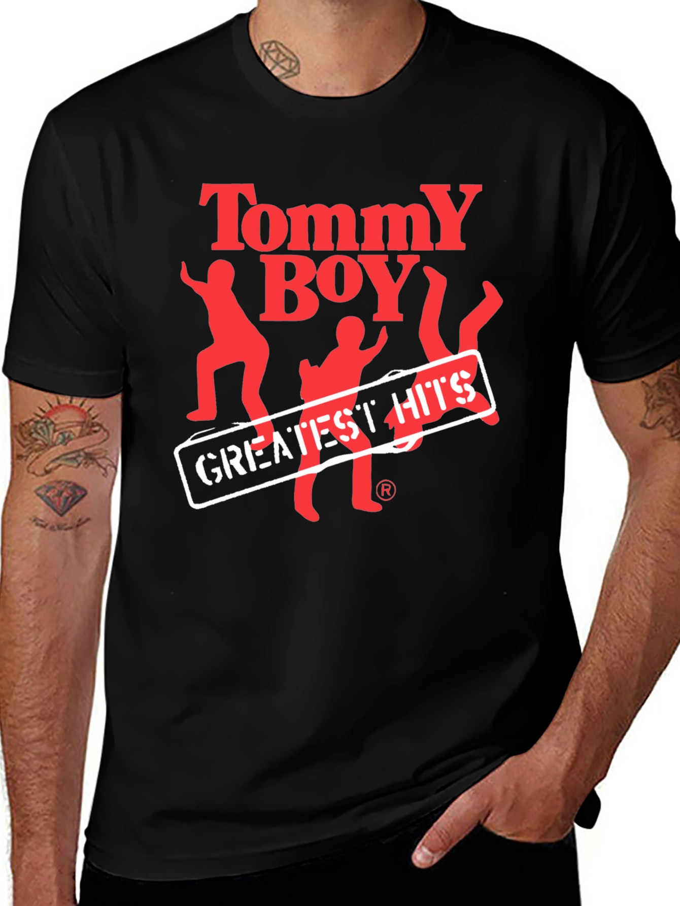 Tommy Boy Greatest Hits Black T-Shirt