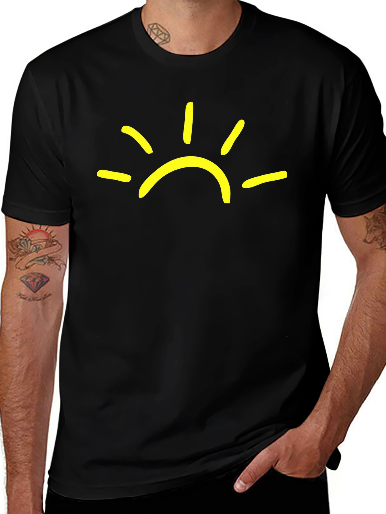 Variant 17 of Sunshine Graphic Tee - Black Casual T-Shirt