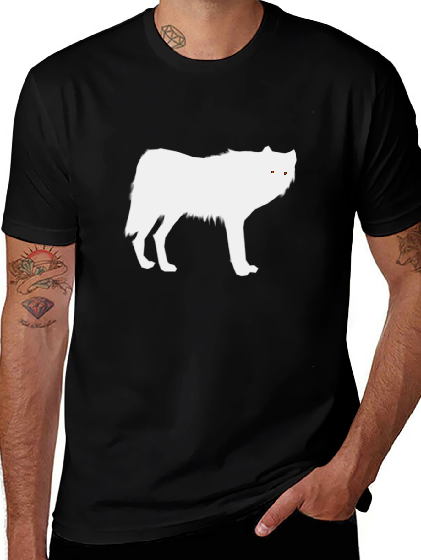 Variant 15 of Black Wolf Graphic Tee - Men's Fashion