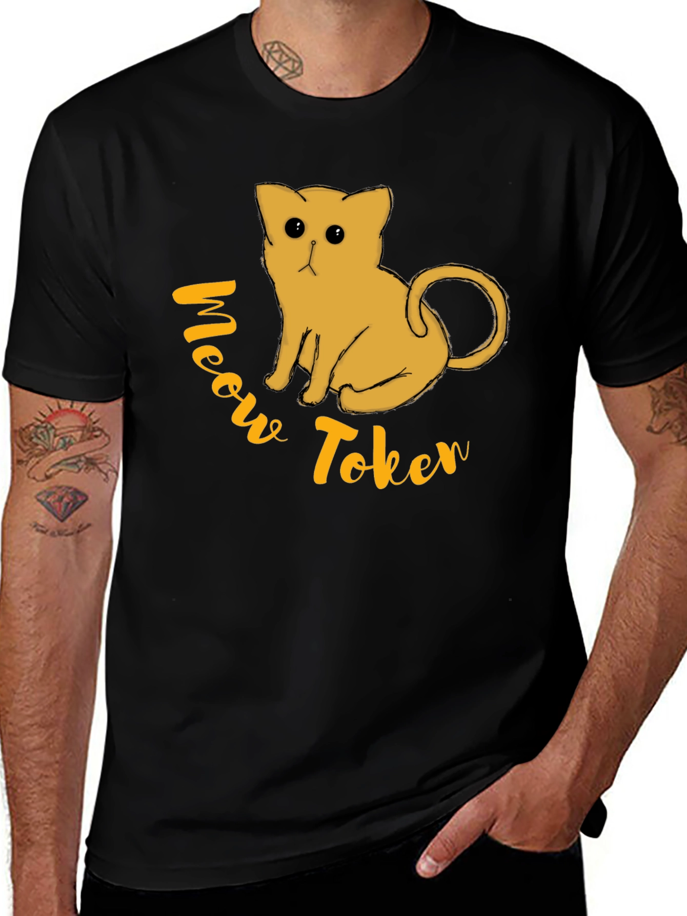 Variant 21 of Meow Token Graphic T-Shirt - Black