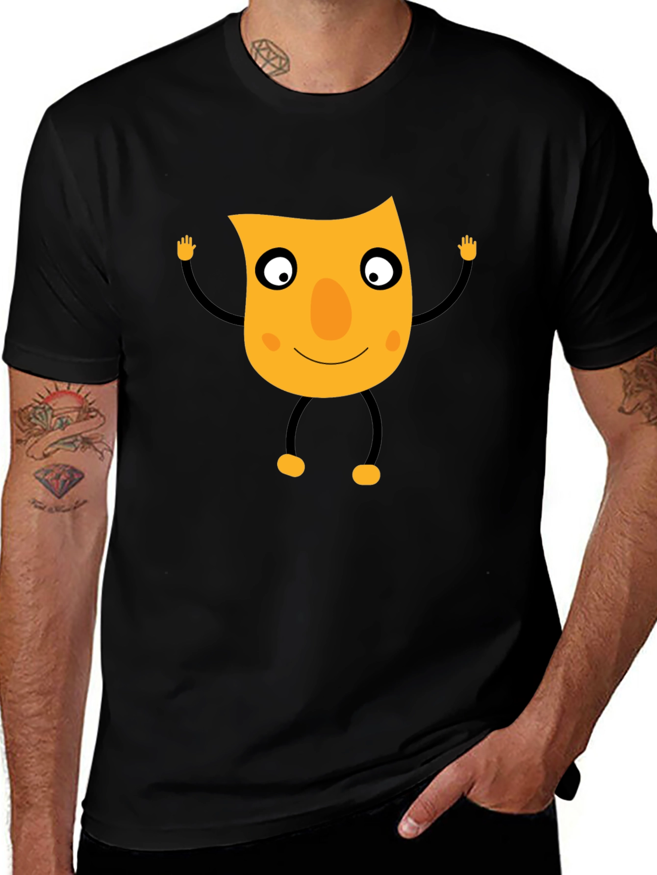 Black Funky Orange Character Black T-Shirt main image