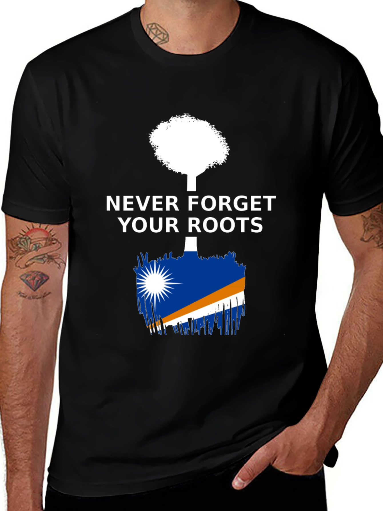 Never Forget Your Roots - Marshall Islands Flag T-Shirt