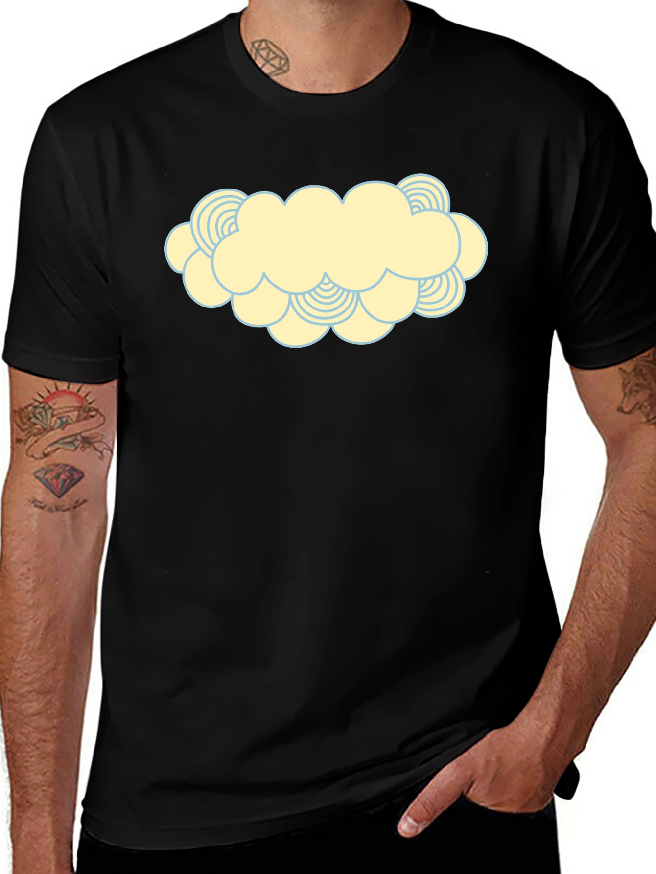 Variant 30 of Cartoon Cloud Graphic Print T-Shirt