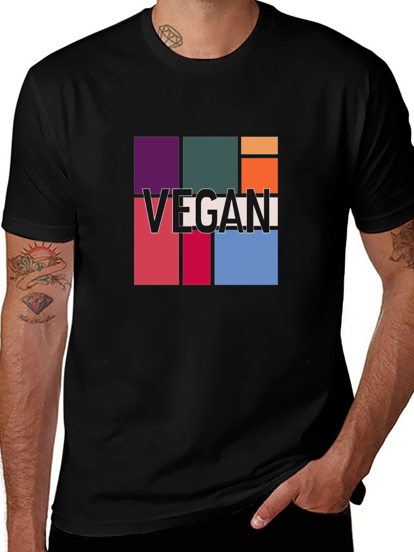 Variant 11 of Vegan Color Block Graphic Tee