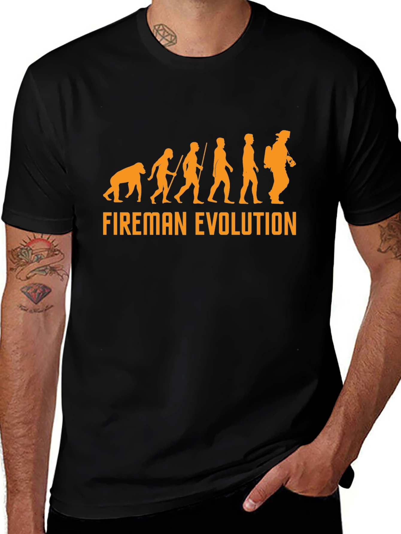 Variant 7 of Fireman Evolution Graphic T-Shirt - Black