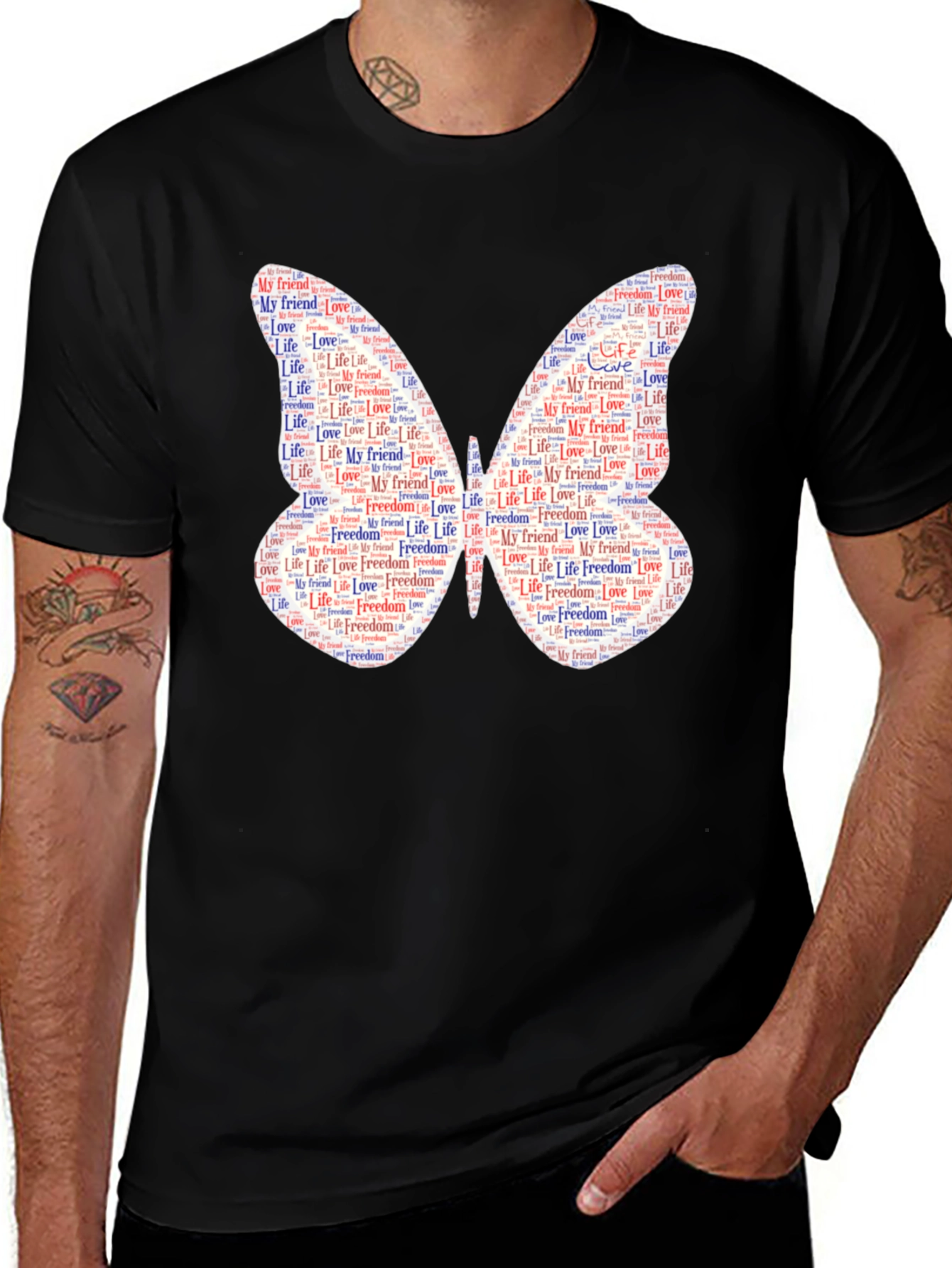 Variant 20 of Butterfly Words Graphic Tee