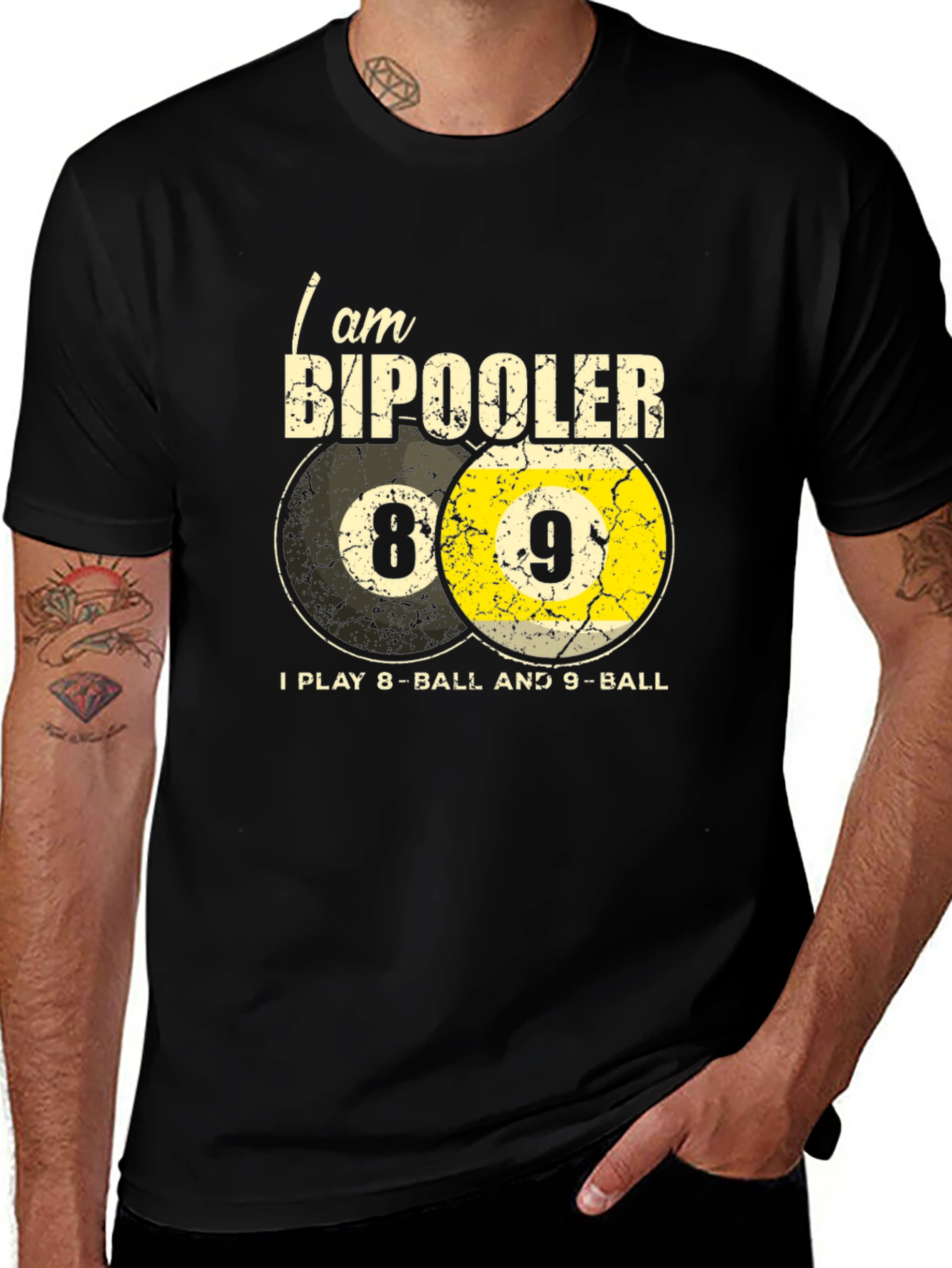 Variant 29 of I am Bipooler T-Shirt - 8 Ball and 9 Ball Design