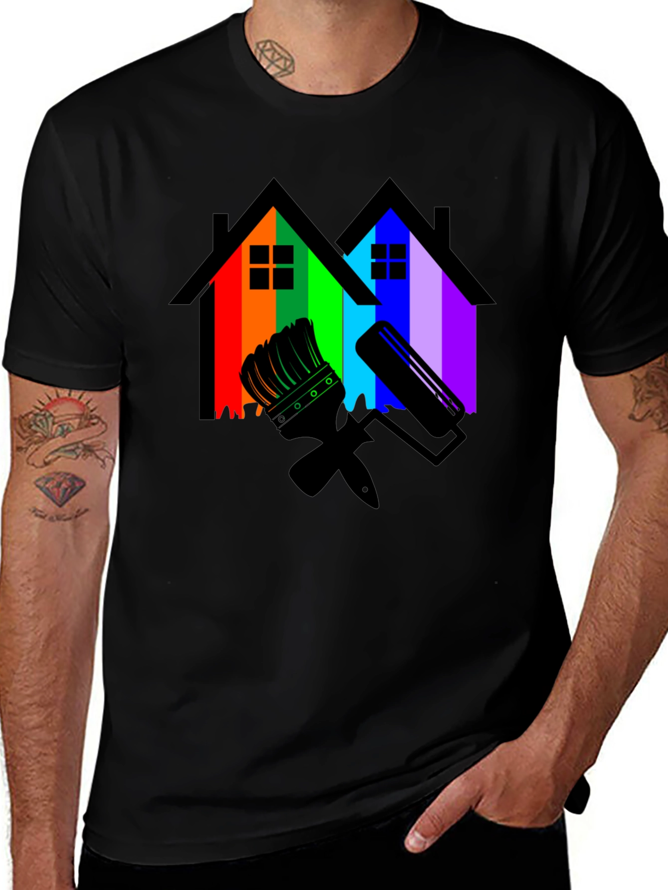 Variant 3 of Rainbow House Painting T-Shirt