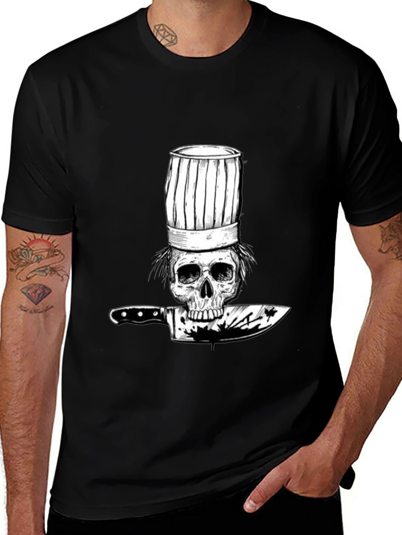 Skull Chef T-Shirt - Culinary Skeleton Graphic Tee